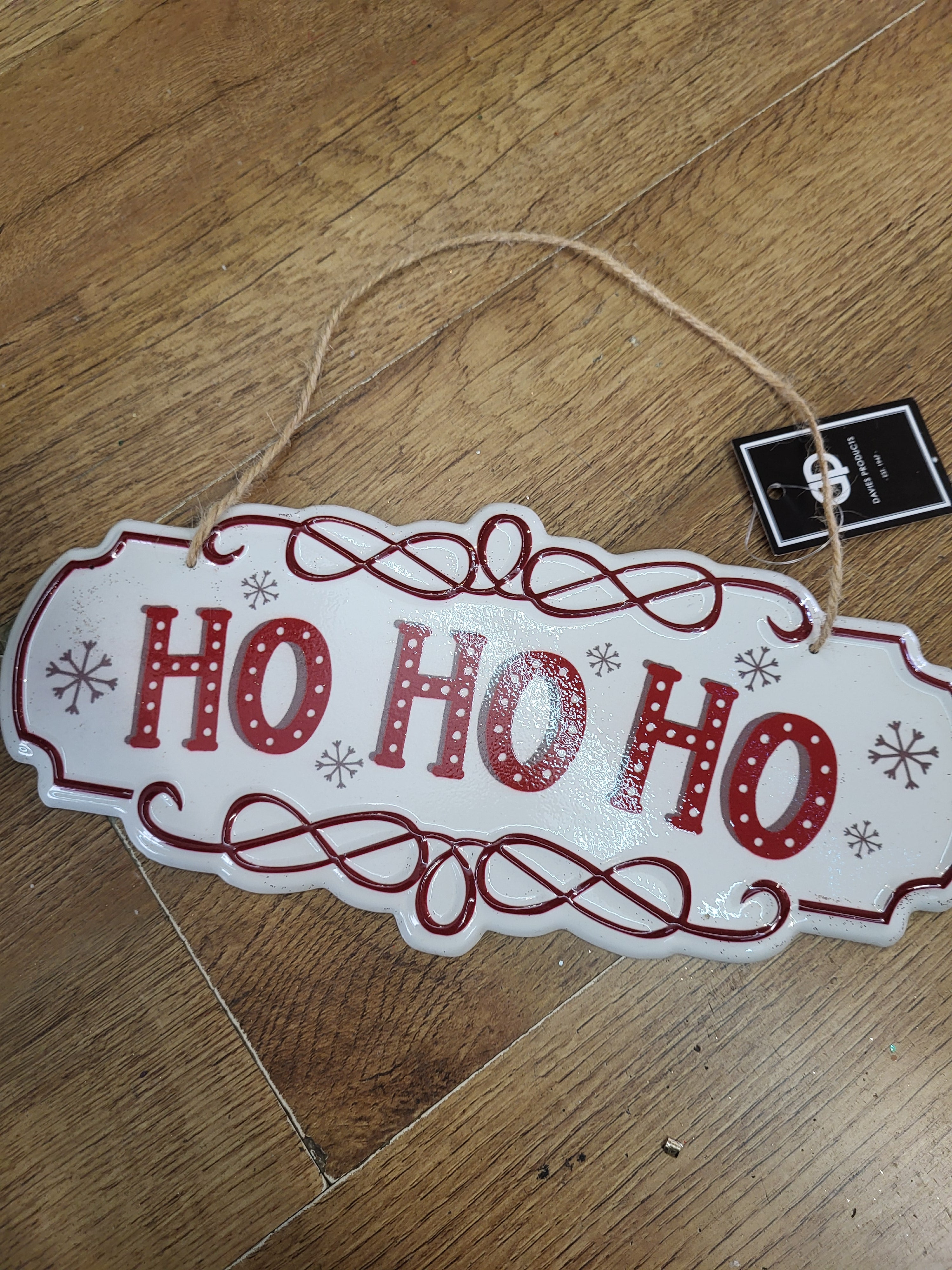 Hanging metal Ho Ho Ho sign image 2