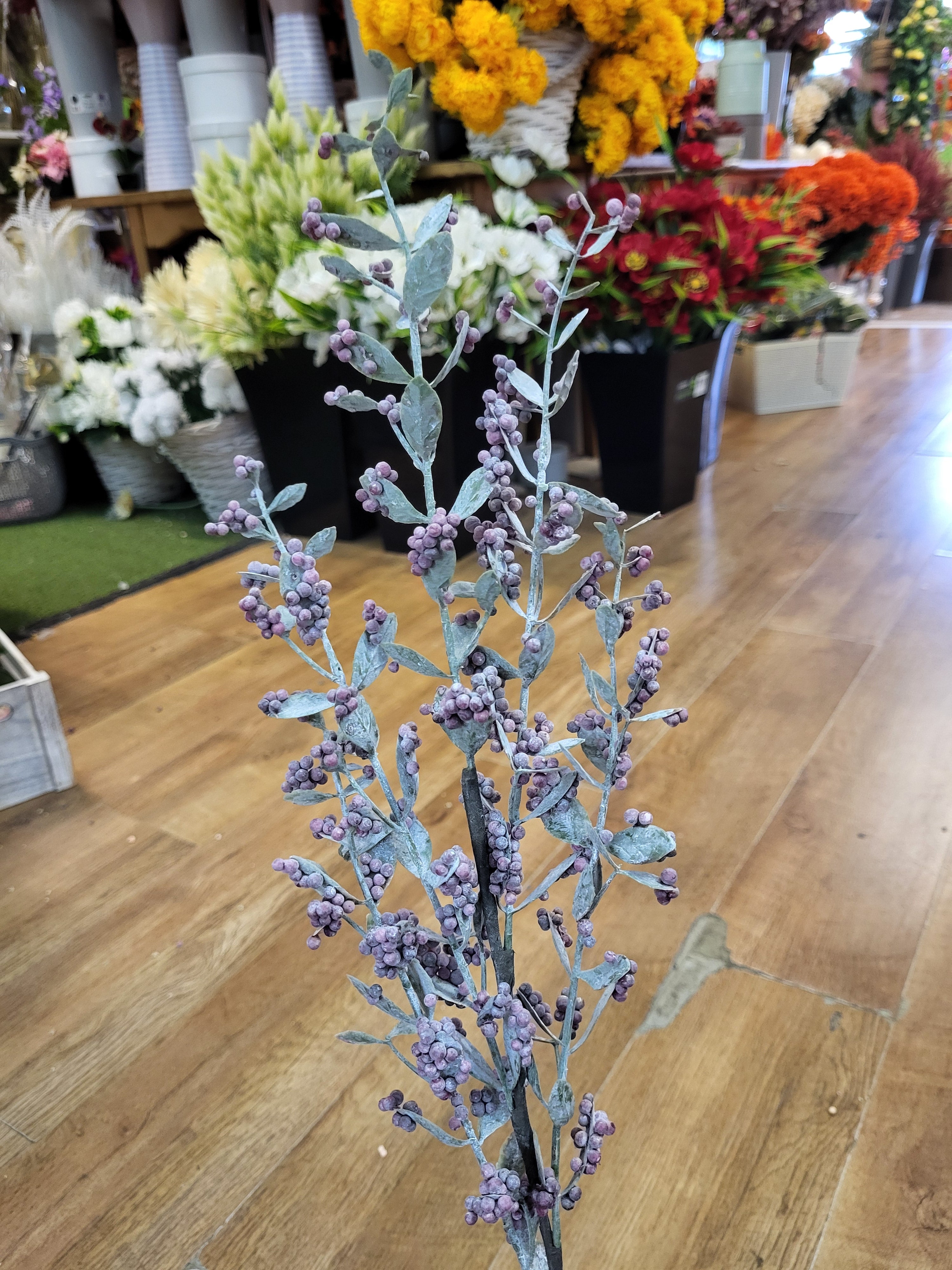 Long stem burgundy bubble berry spray  image 2