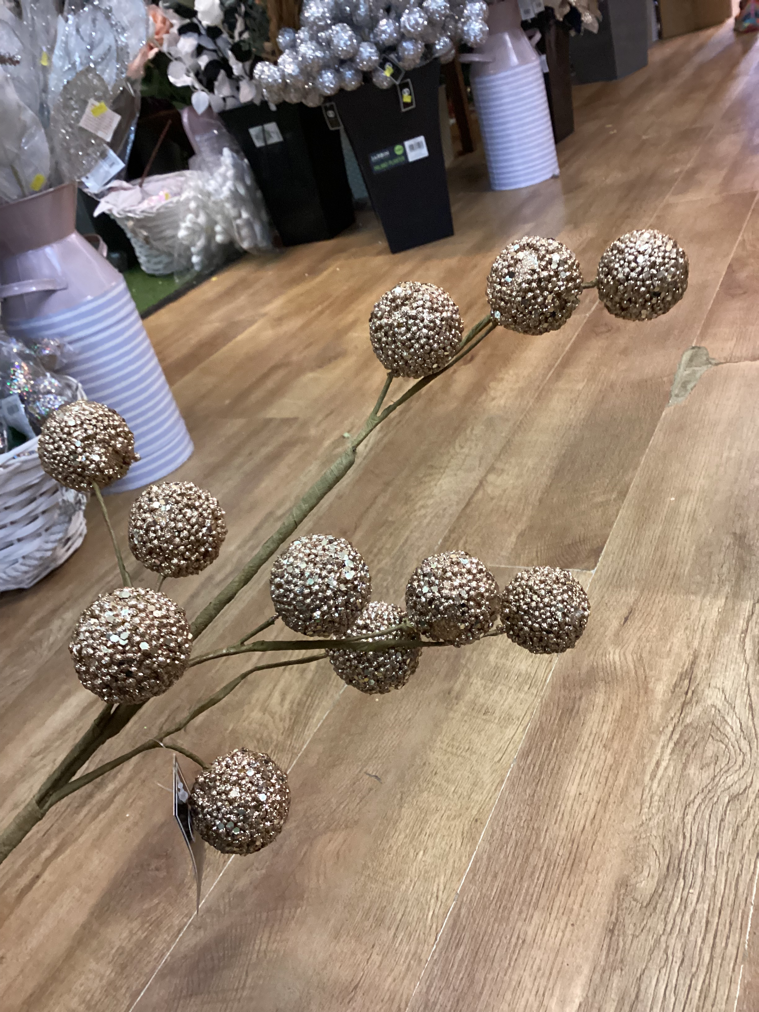 Long stem elegant gold bauble spray image 4