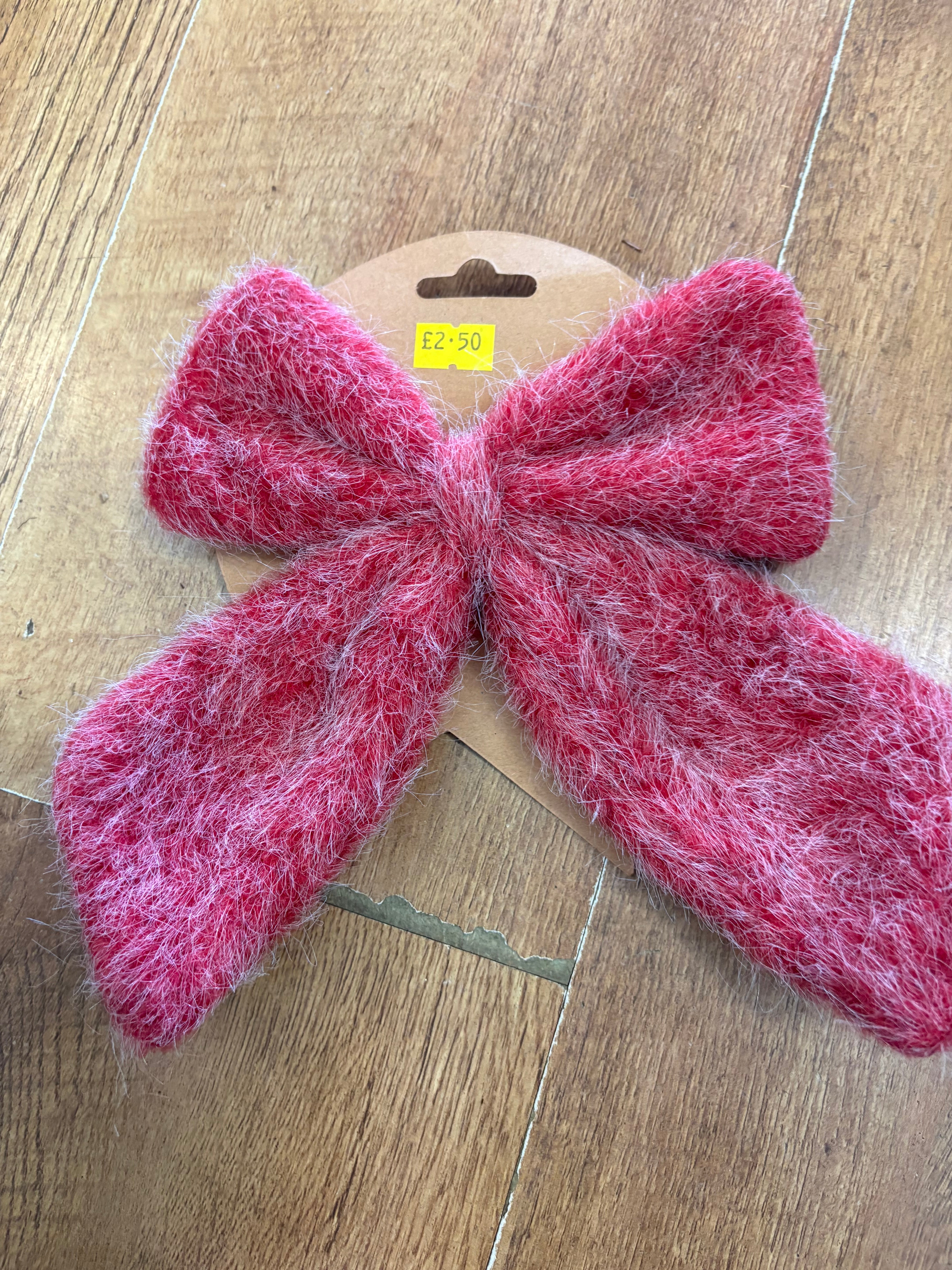 Small red fleece Christmas bow