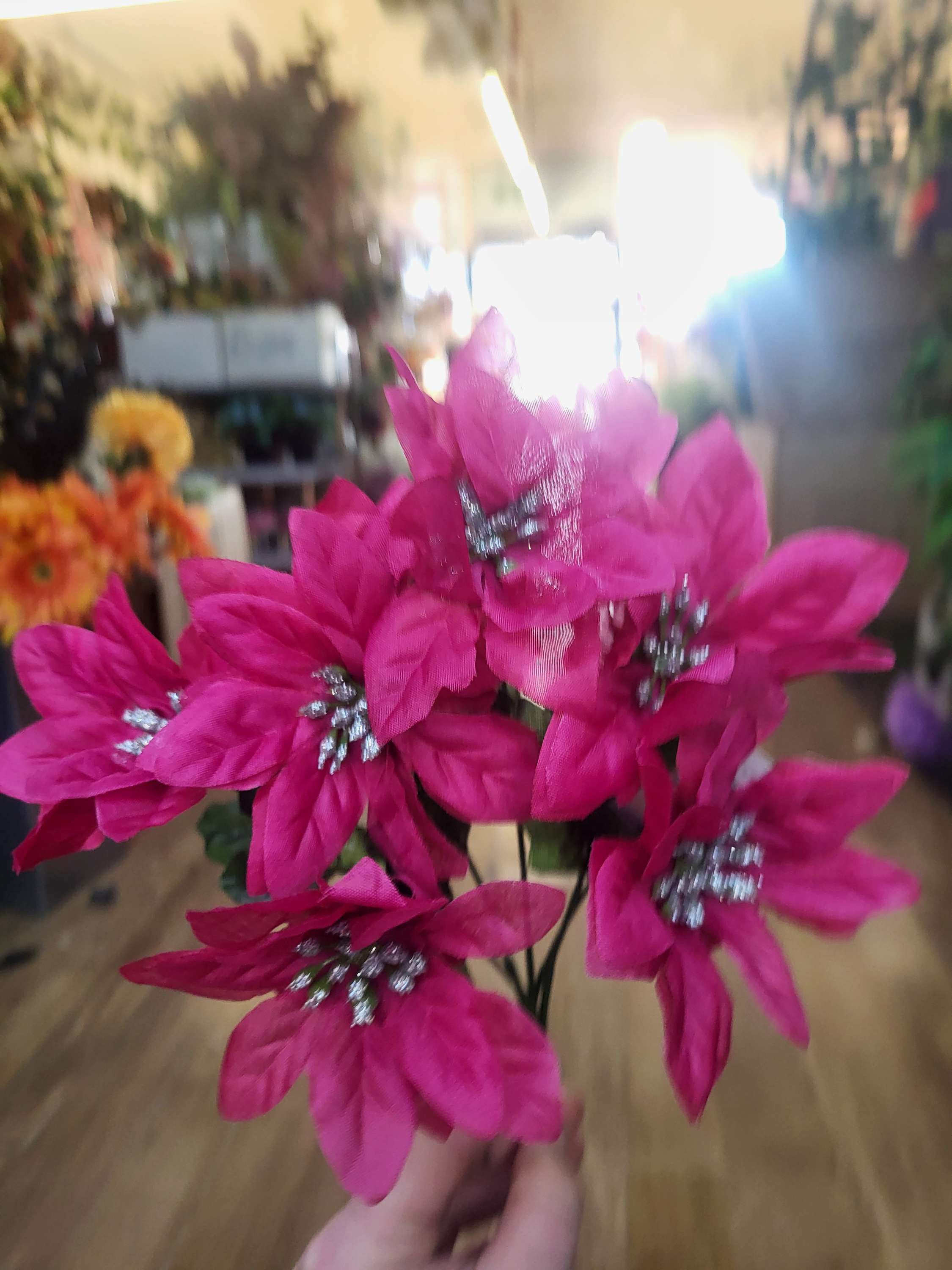 Poinsettia with glittered centre - 3 colours available image 6