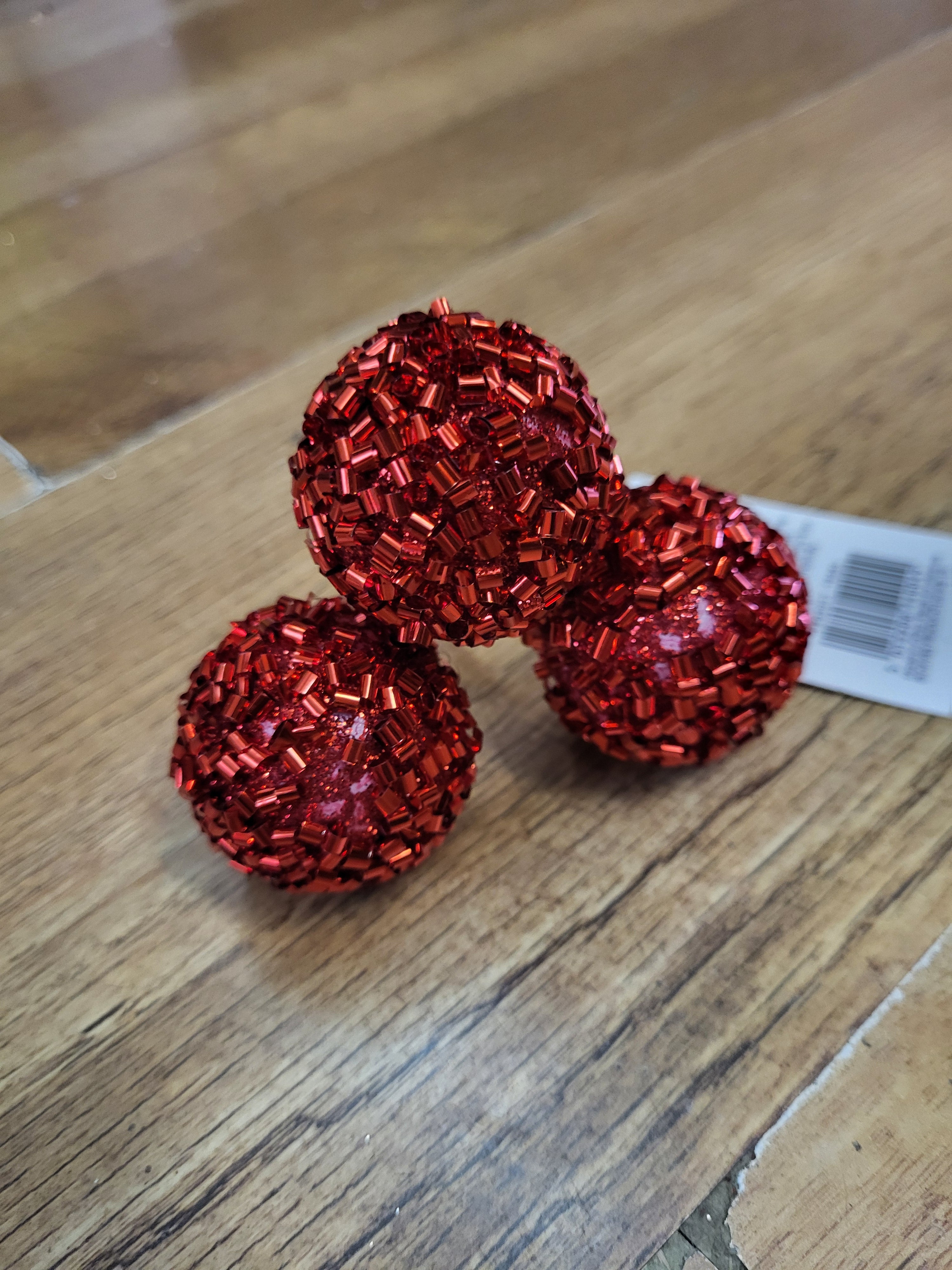 Red beaded triple bauble pick  image 2