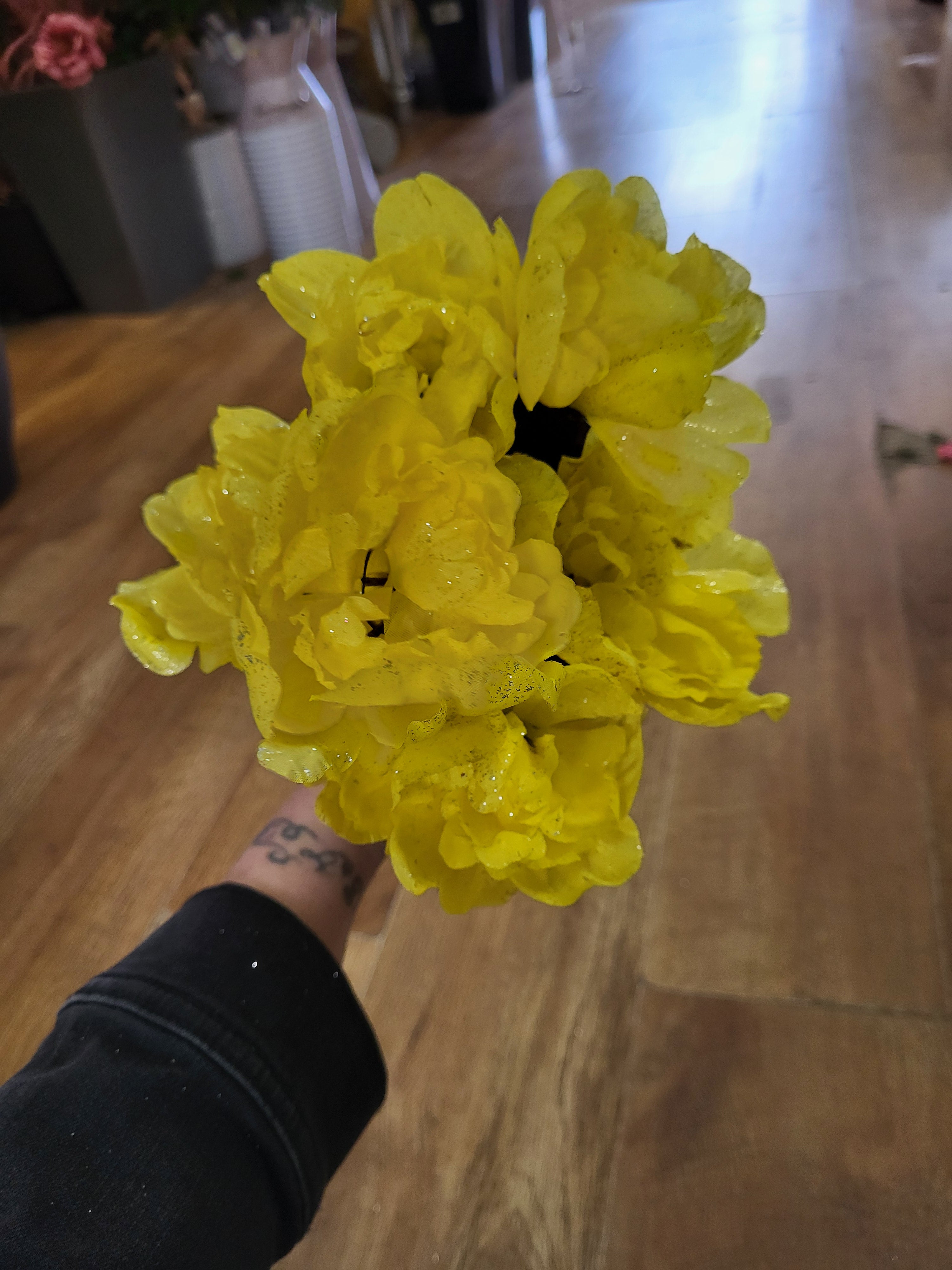 Neon Rainbow sparkle peonies - 6 colours available image 12