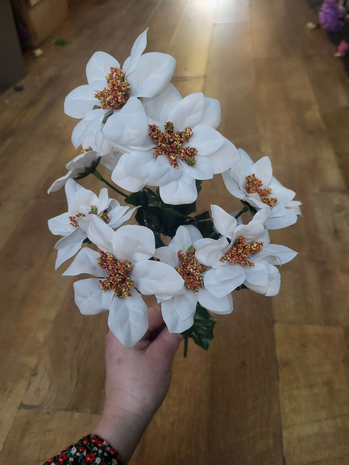 Mini poinsettia bunch - 2 colours available image 4