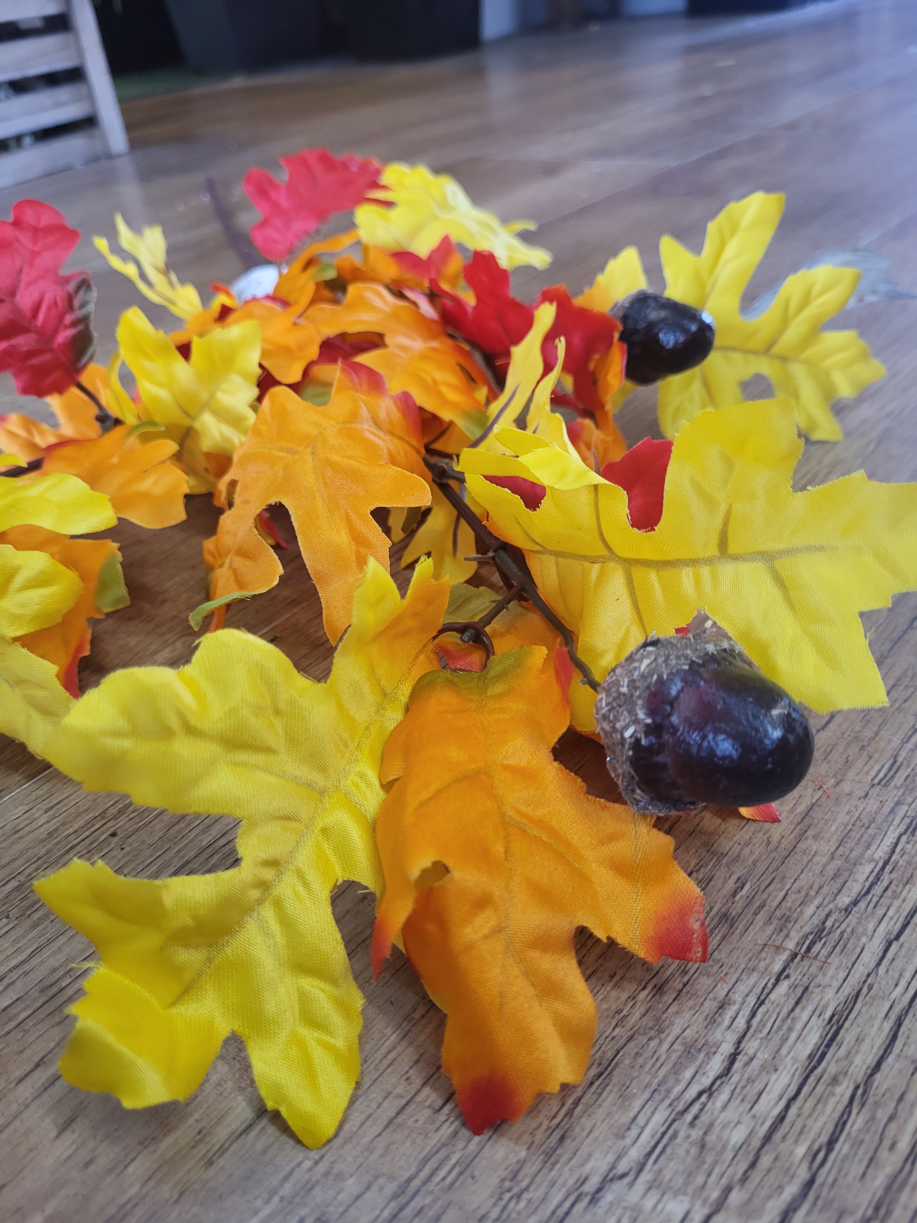 Long stem red/orange/yellow acorn spray image 7