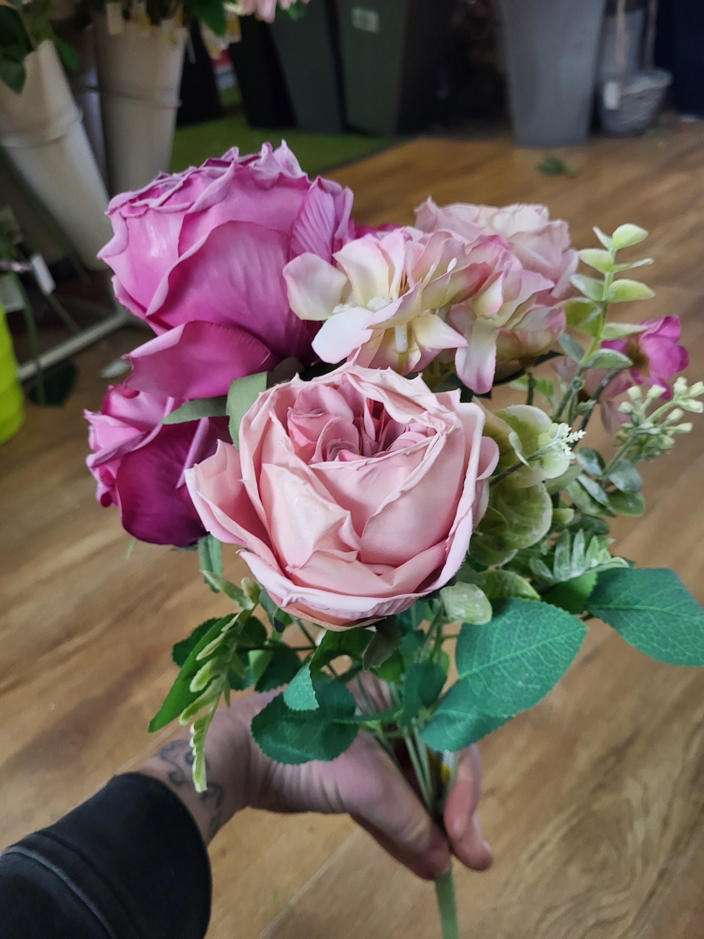 Dried inspired mixed pink Gracie bouquet  image 2