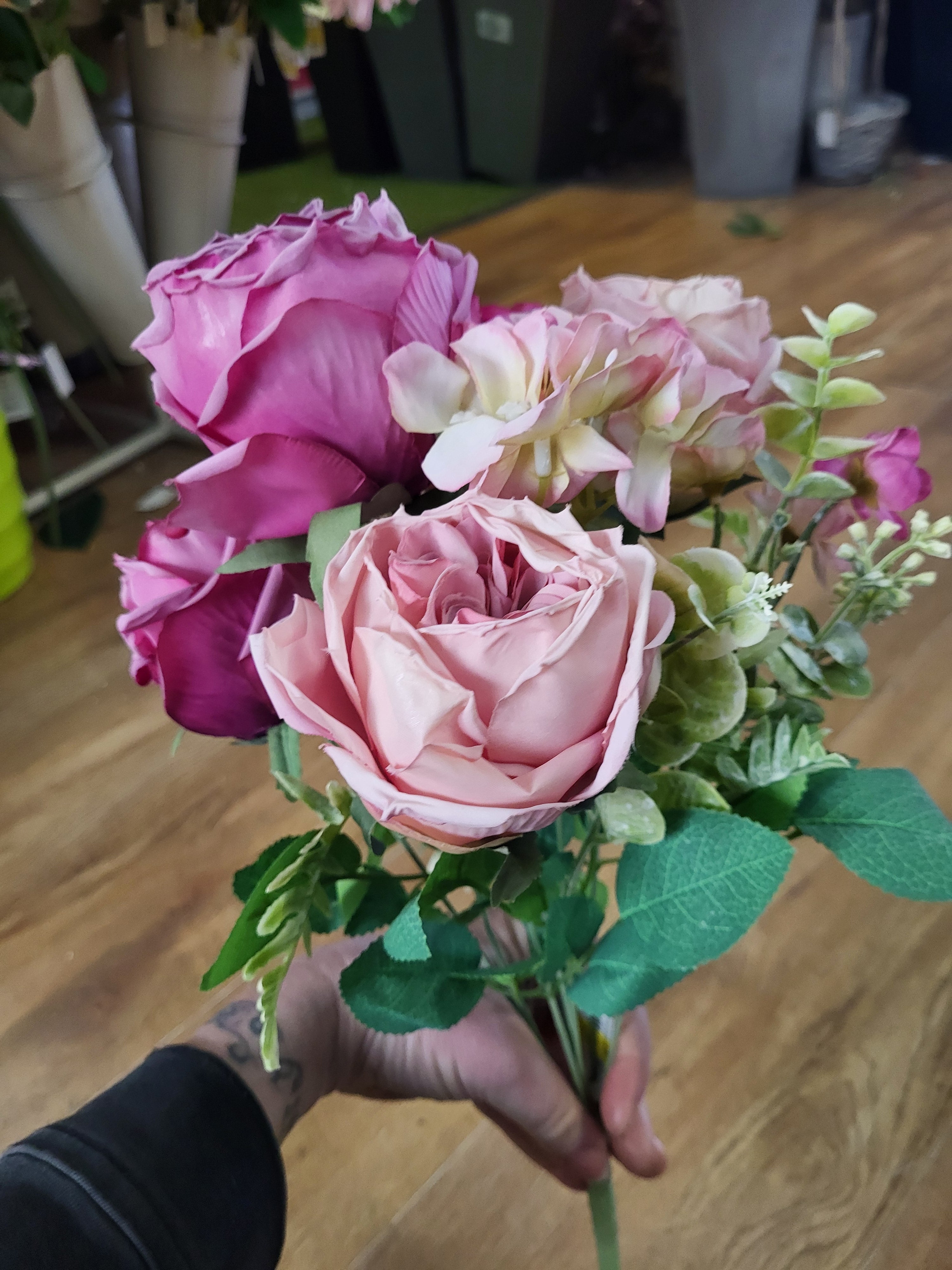 Dried inspired mixed pink Gracie bouquet  image 2