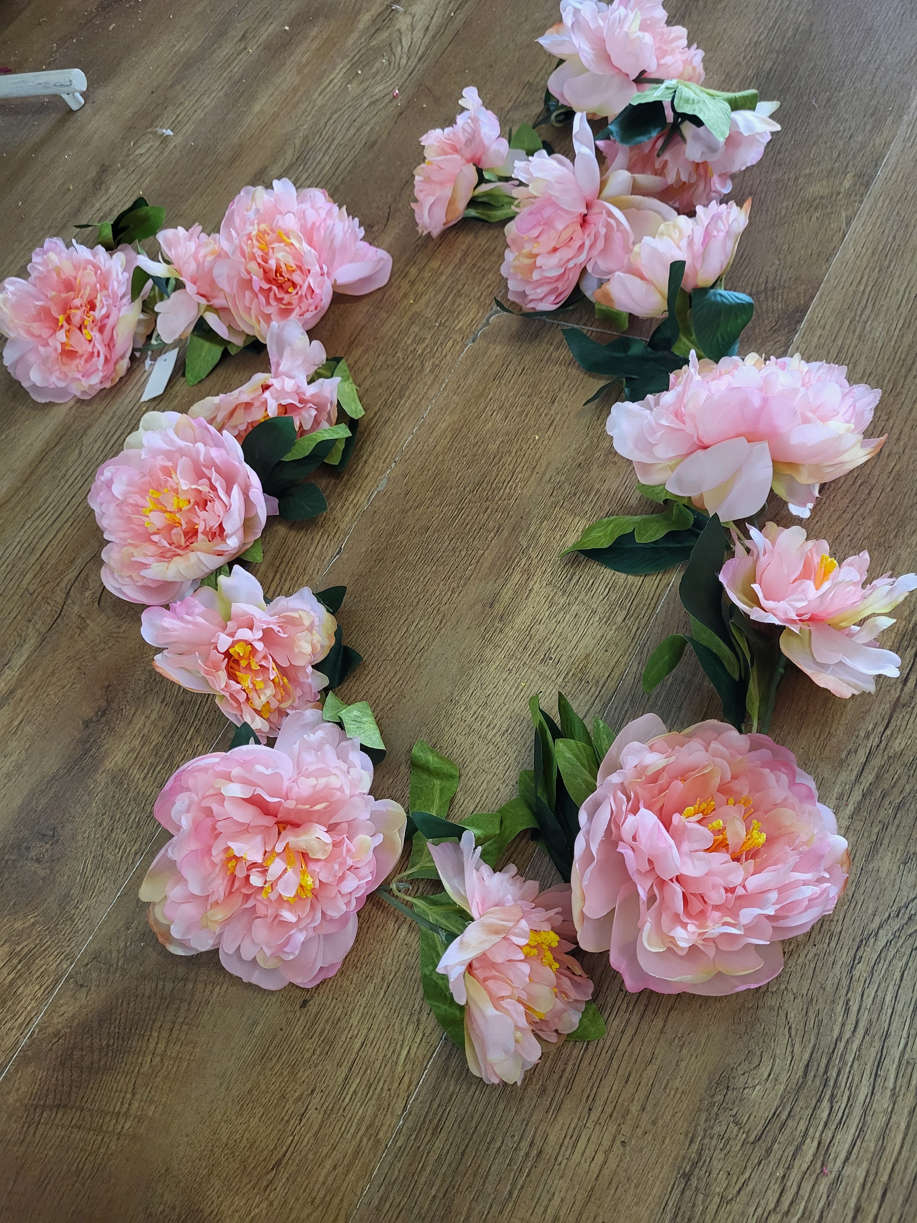 180cm pink peony garland image 0