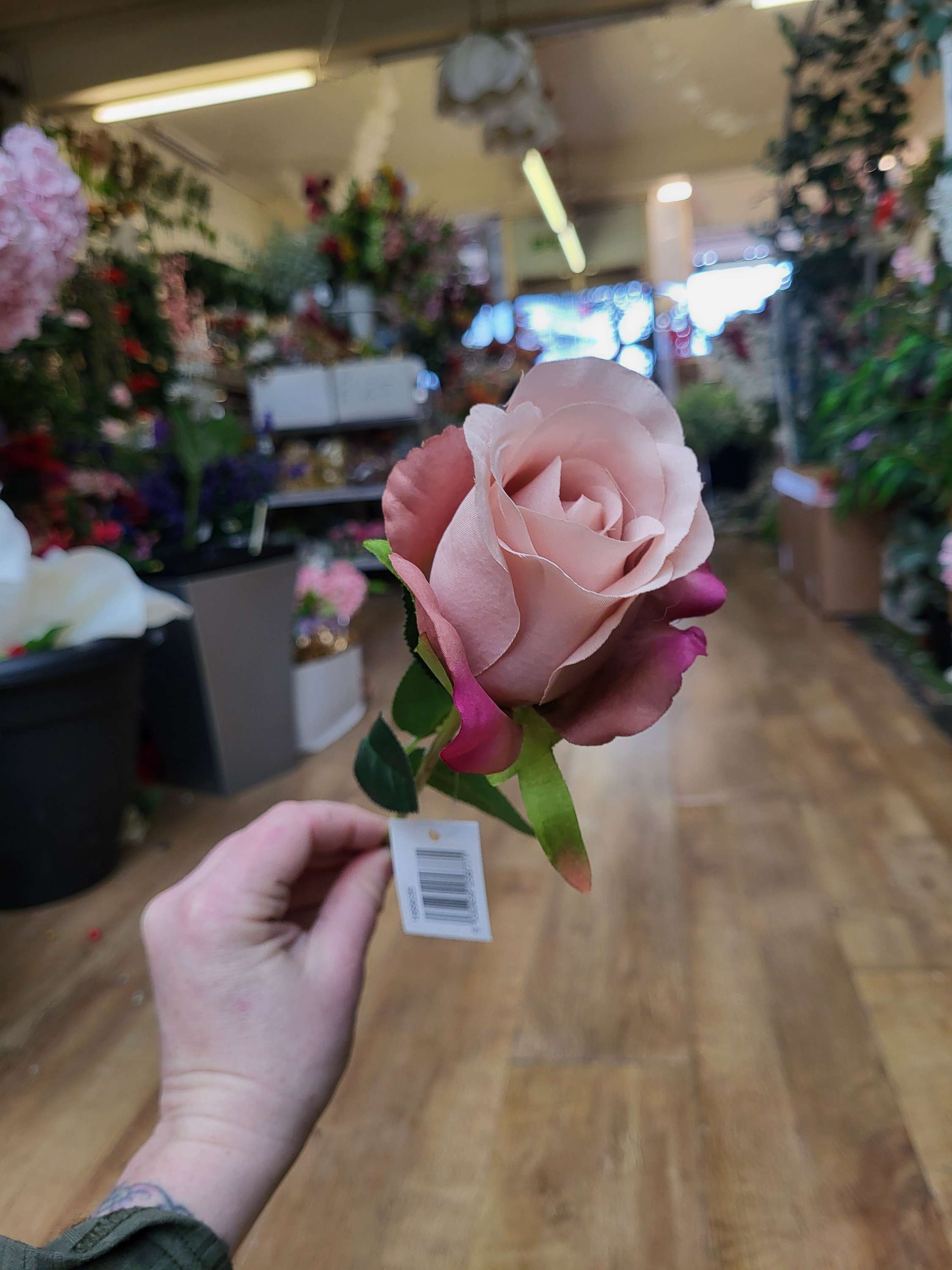 53cm mixed pink single rose image 9