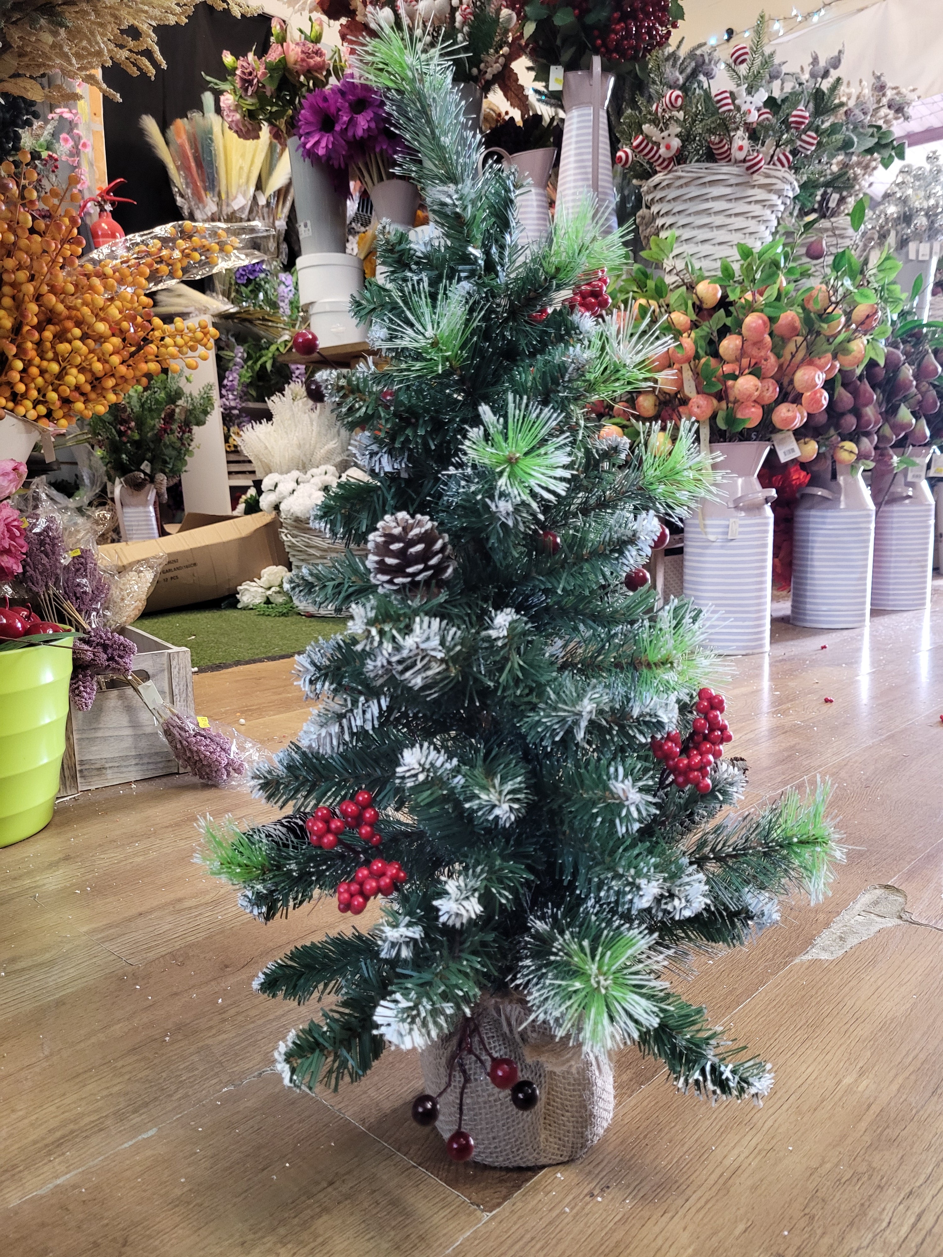 Large frosted Christmas tree table centre piece image 3