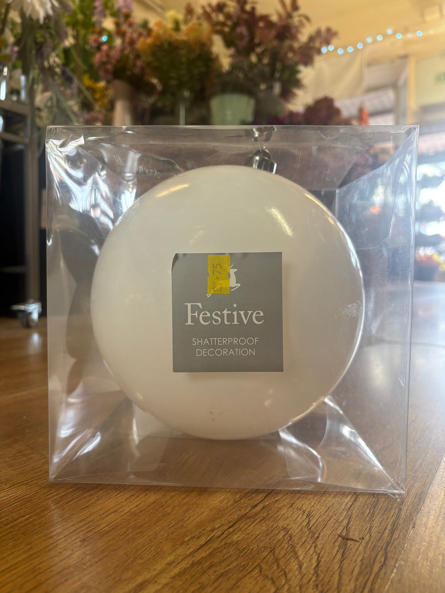 Large 20cm white bauble