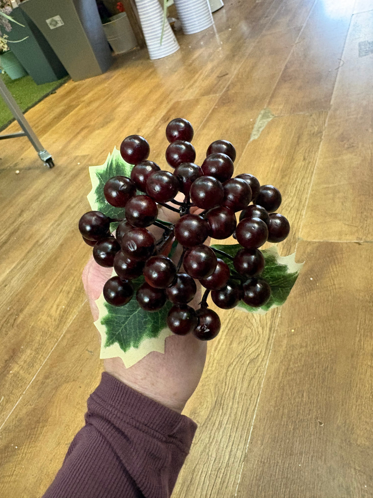 Dark burgundy berry pick