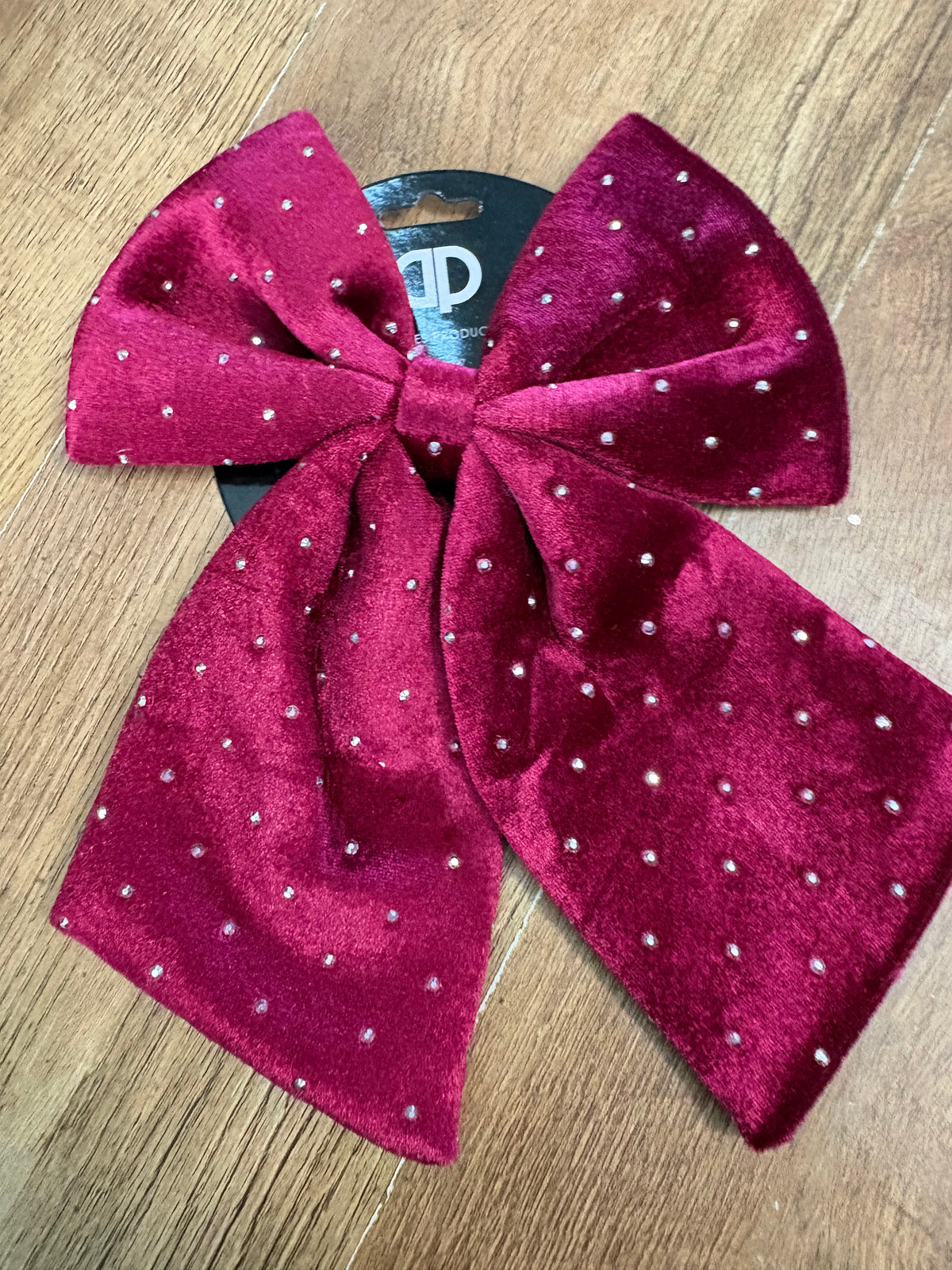 24x28cm diamanté burgundy velvet Christmas bow