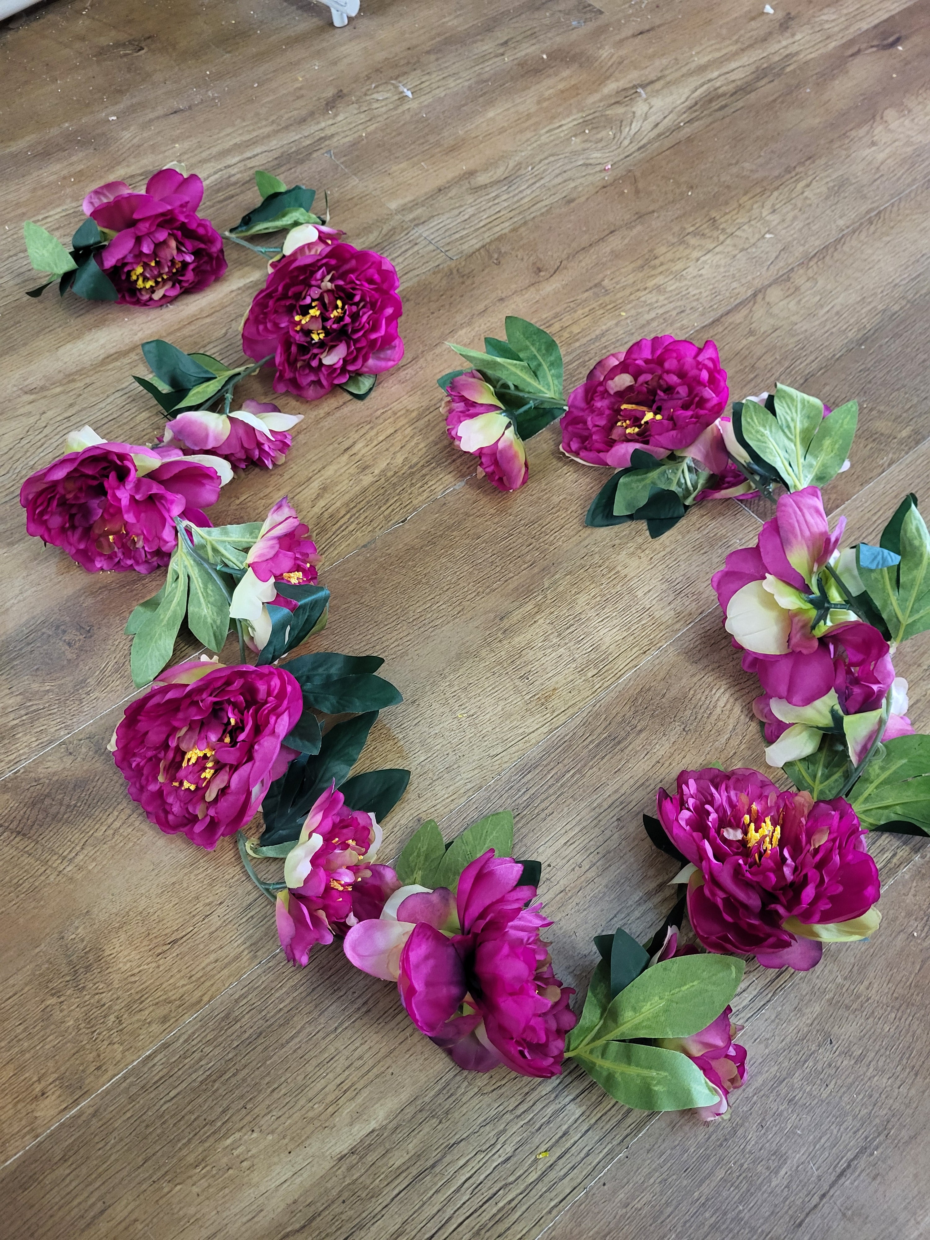 180cm magenta peony garland image 0
