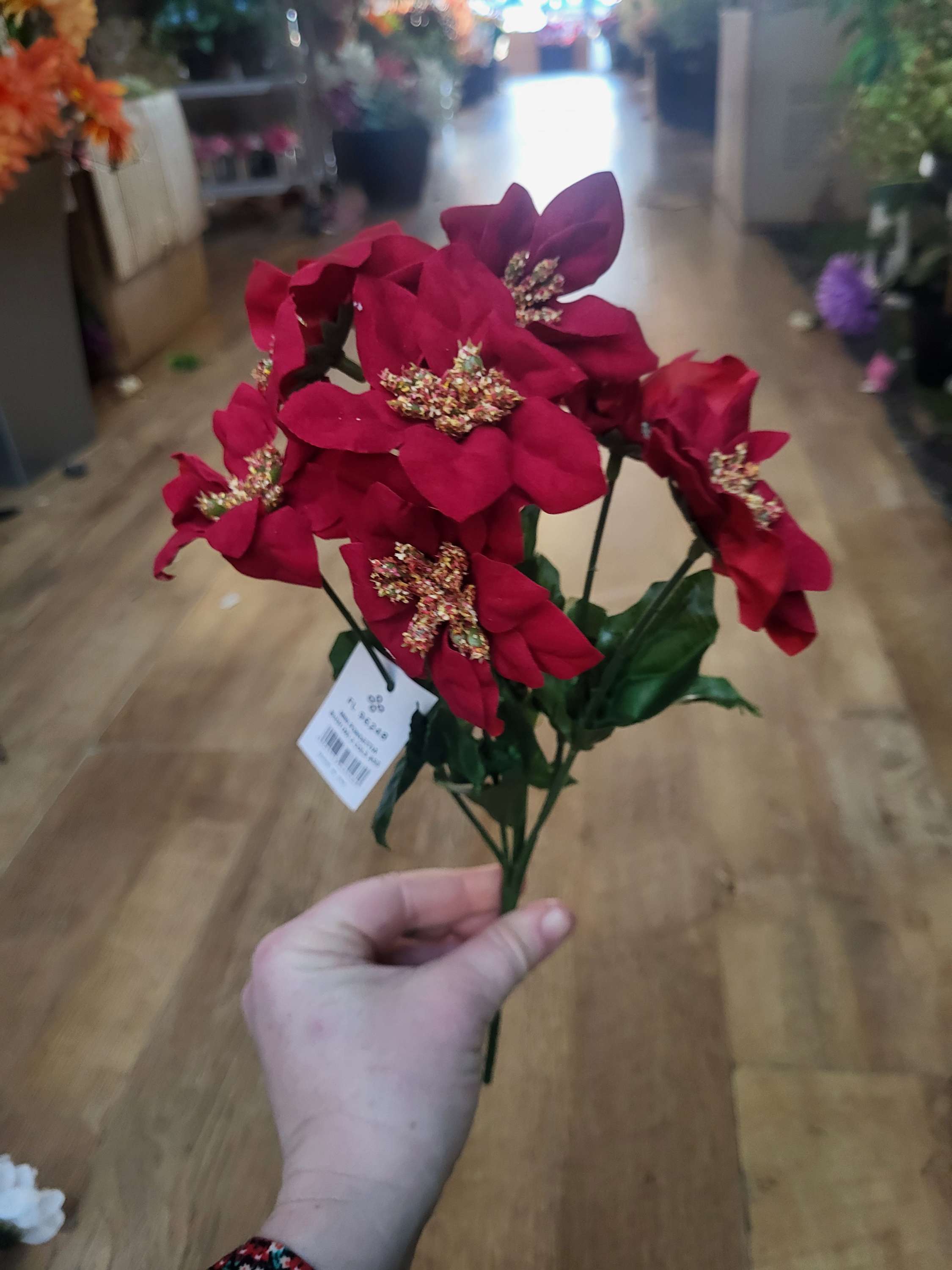 Mini poinsettia bunch - 2 colours available image 1