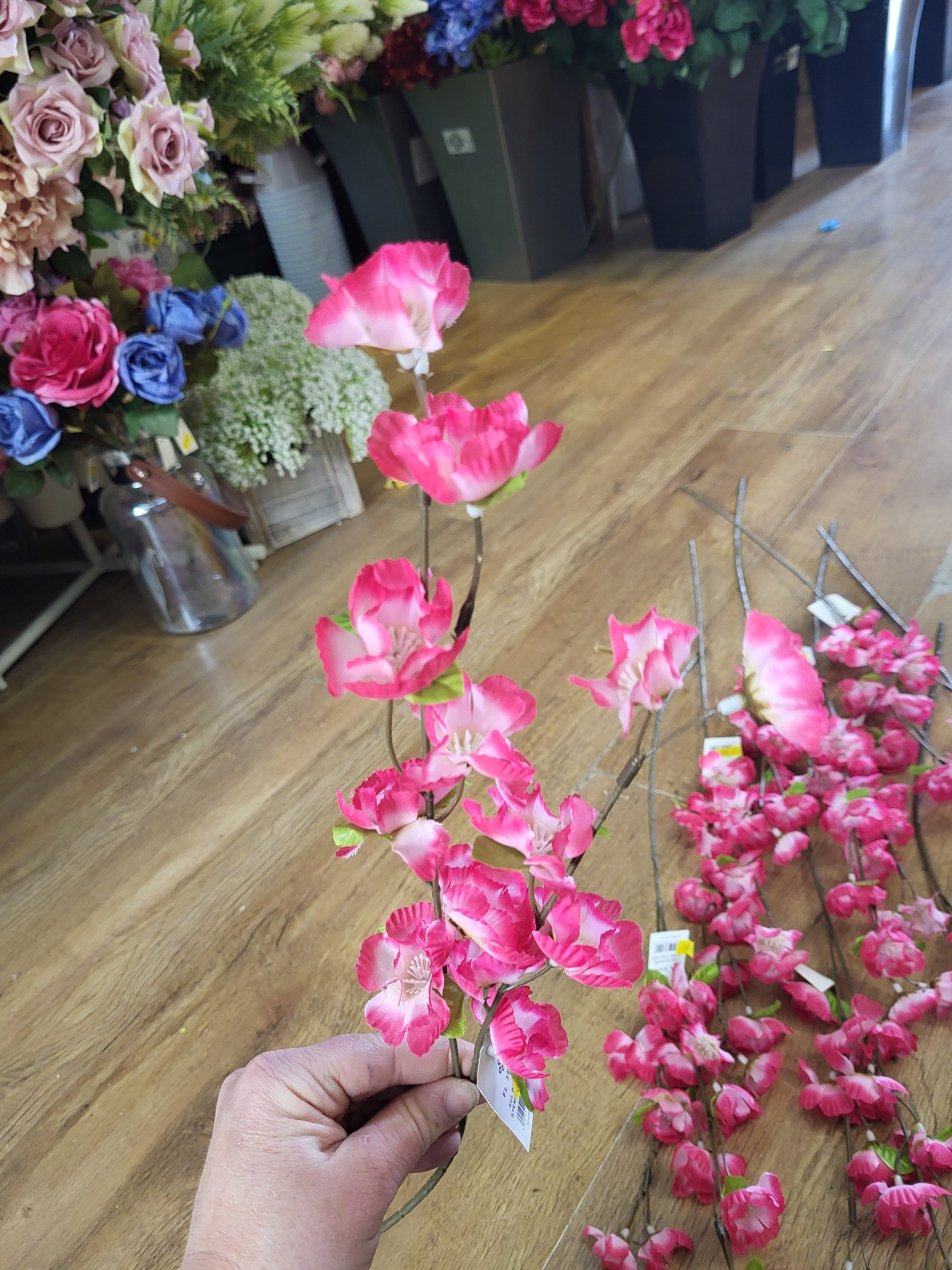 Bundle of 10 hot pink Long blossom stems image 1