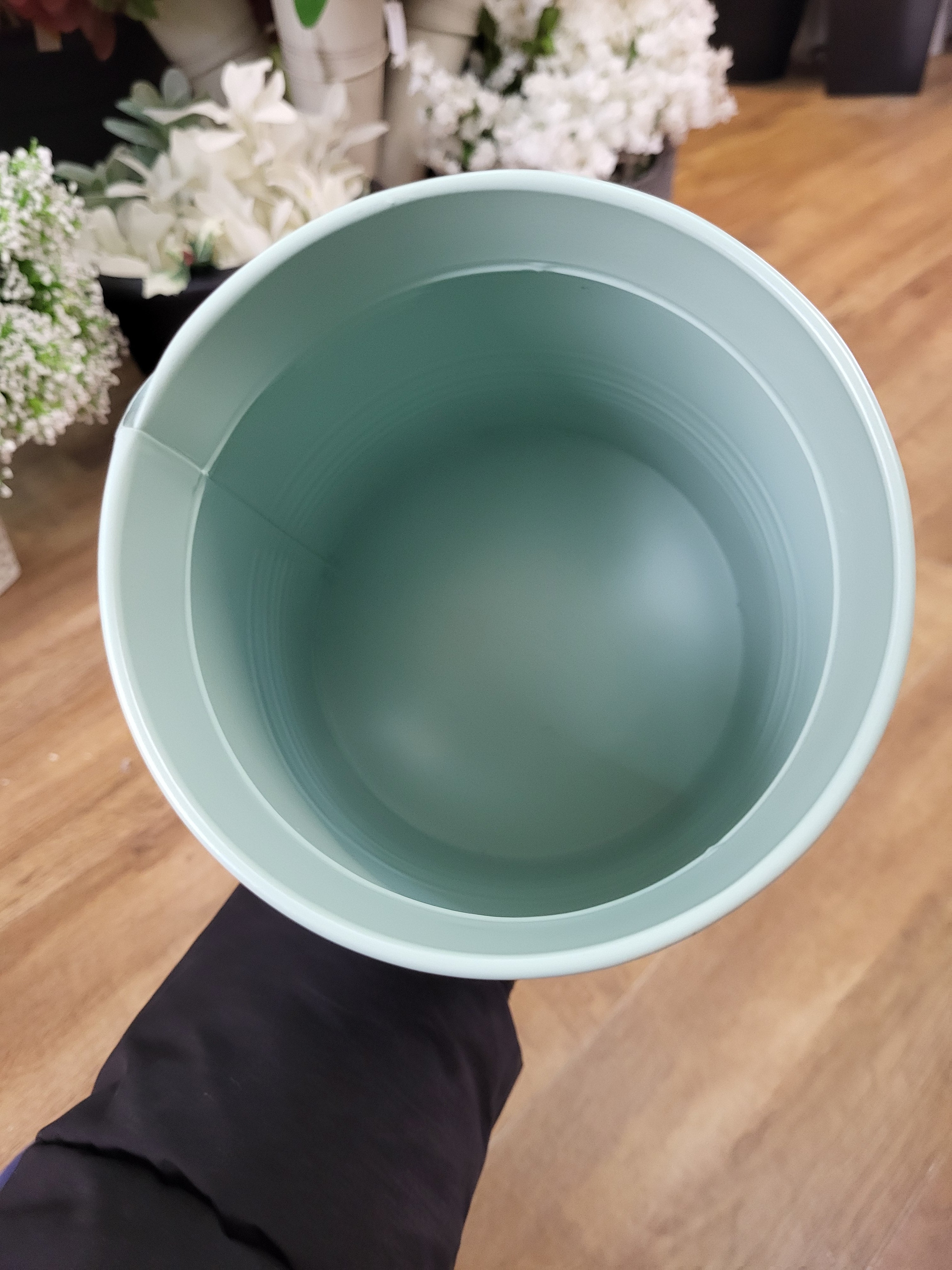 Sage green metal milk churn - 20.5x14x16cm image 3
