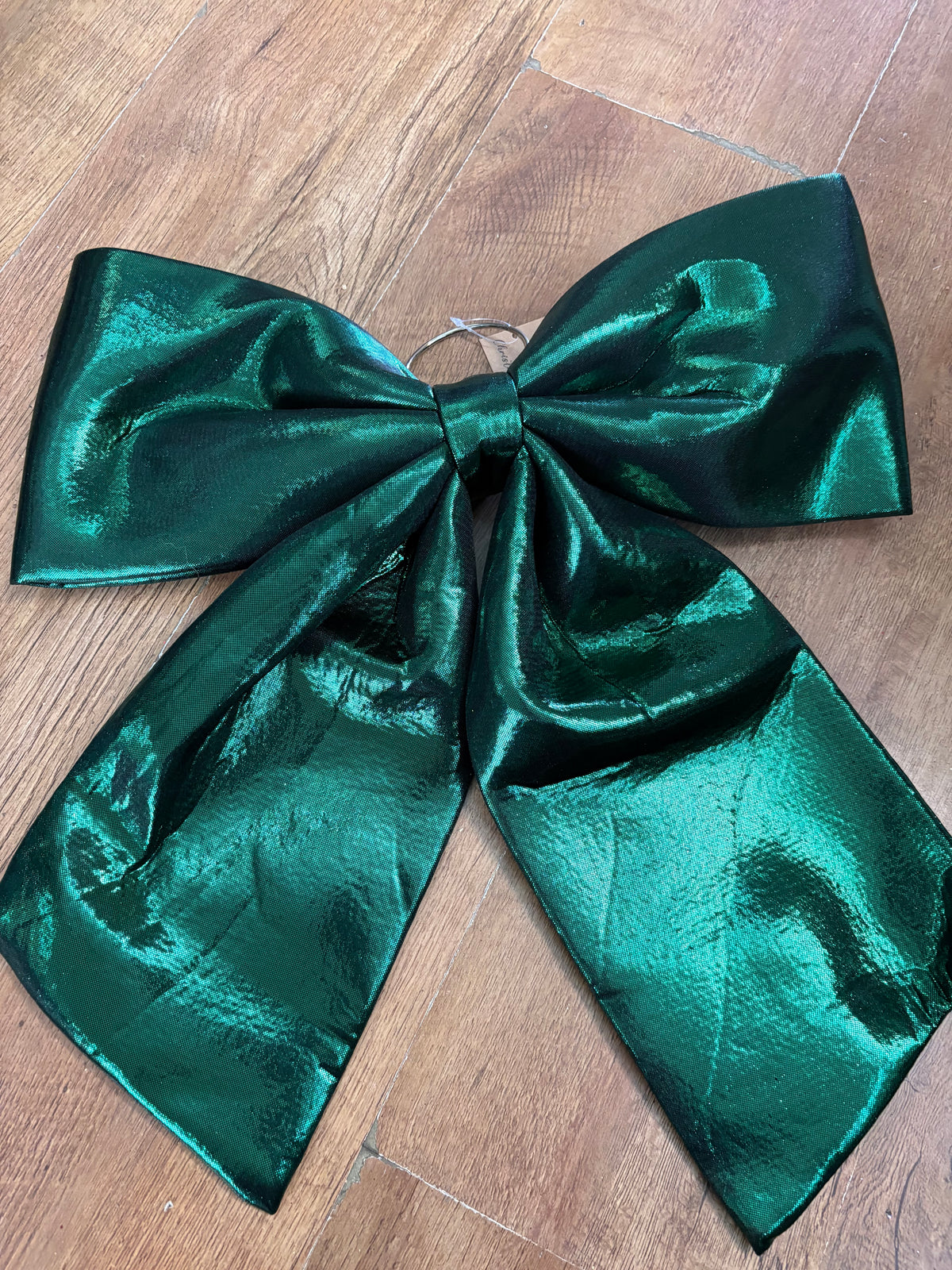 Large 44cm shiny green Christmas bow