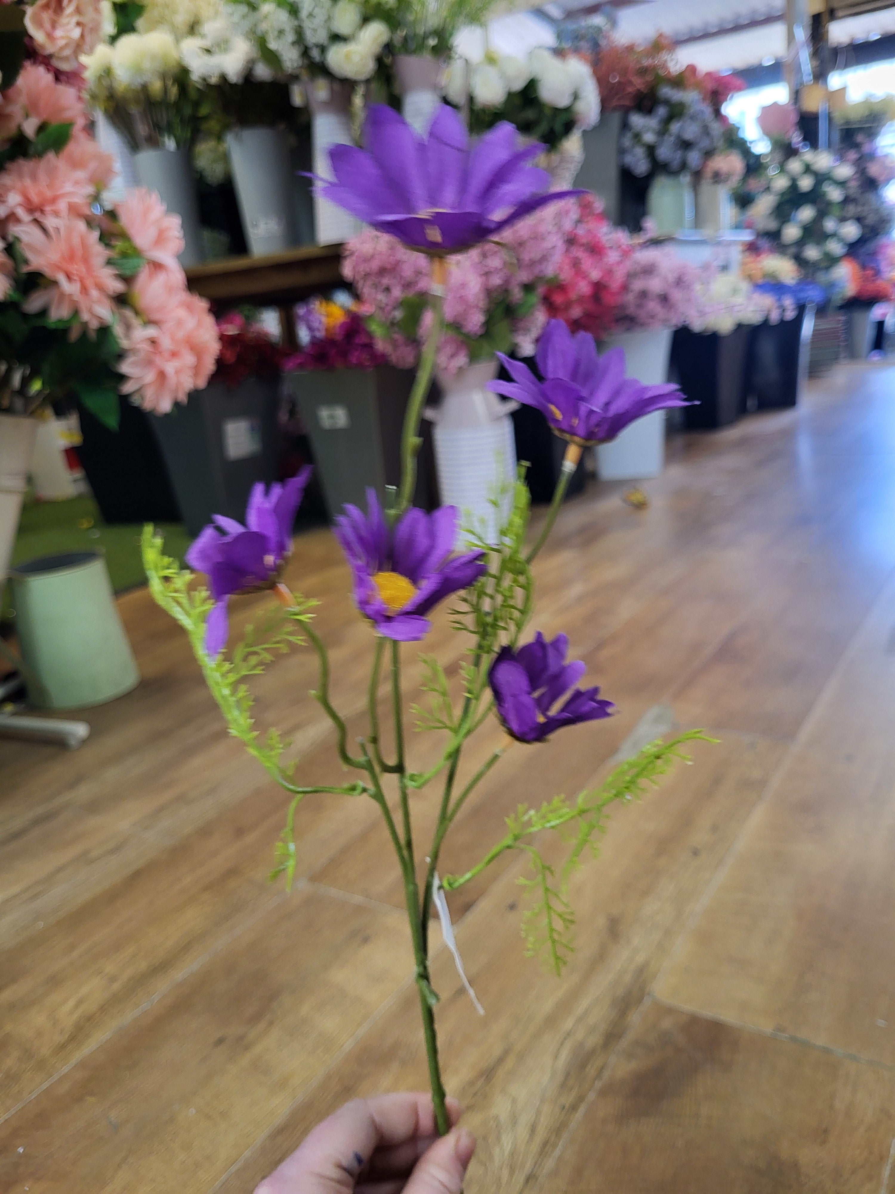 Medium length purple daisy spray  image 1