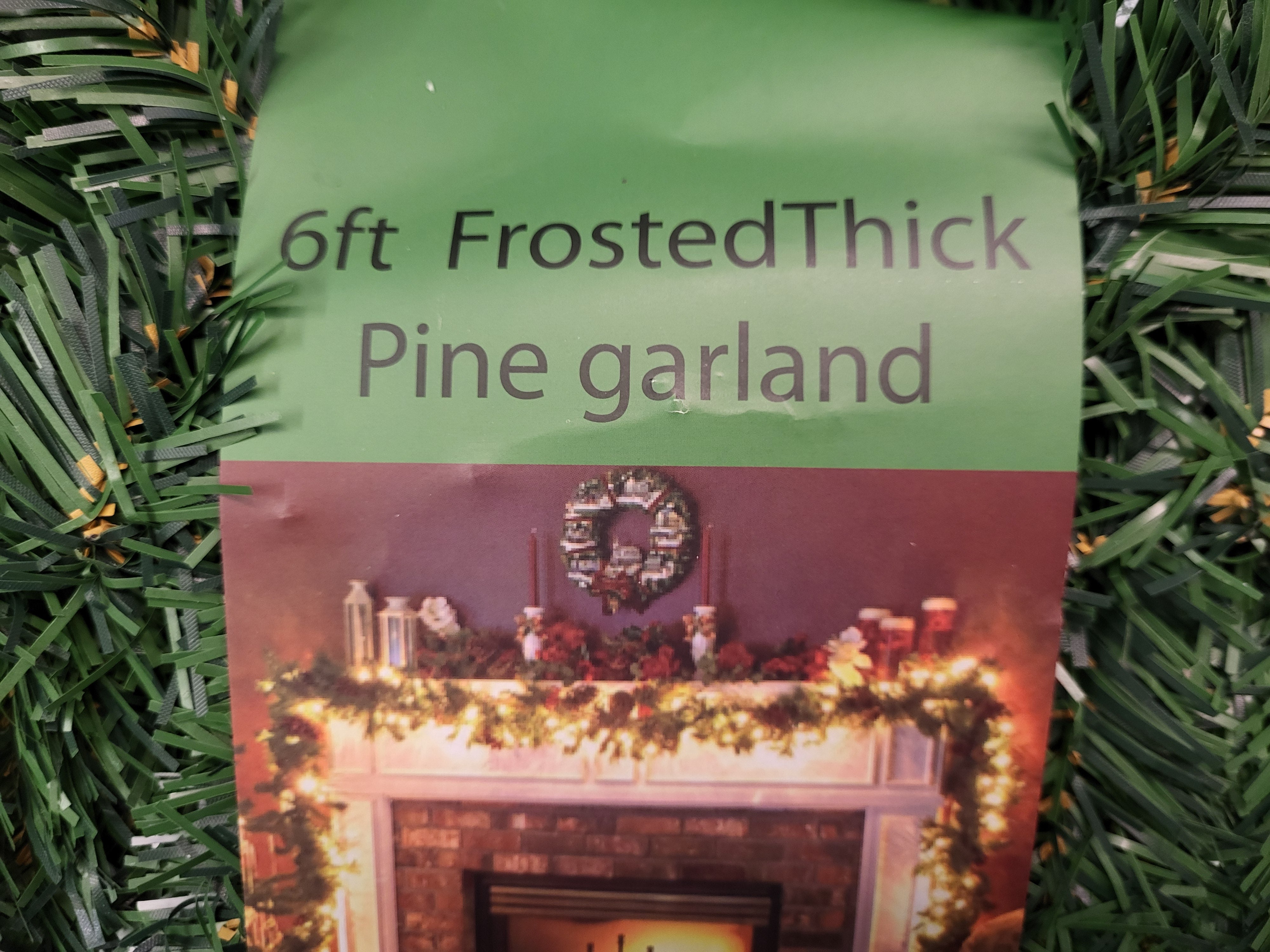 6ft frosted thick pine garland image 1