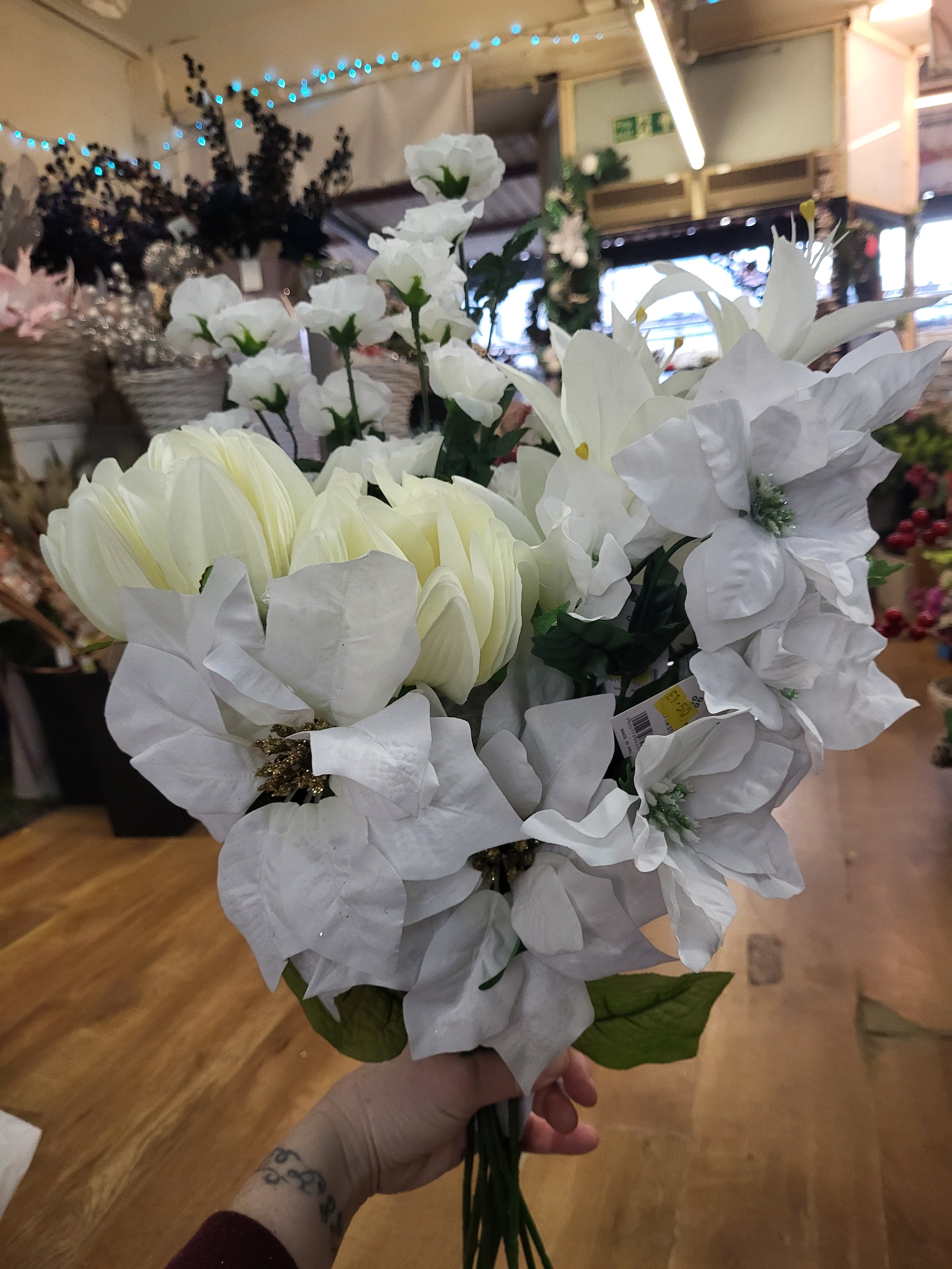 Long stem bundle of 10 - white and ivory image 1