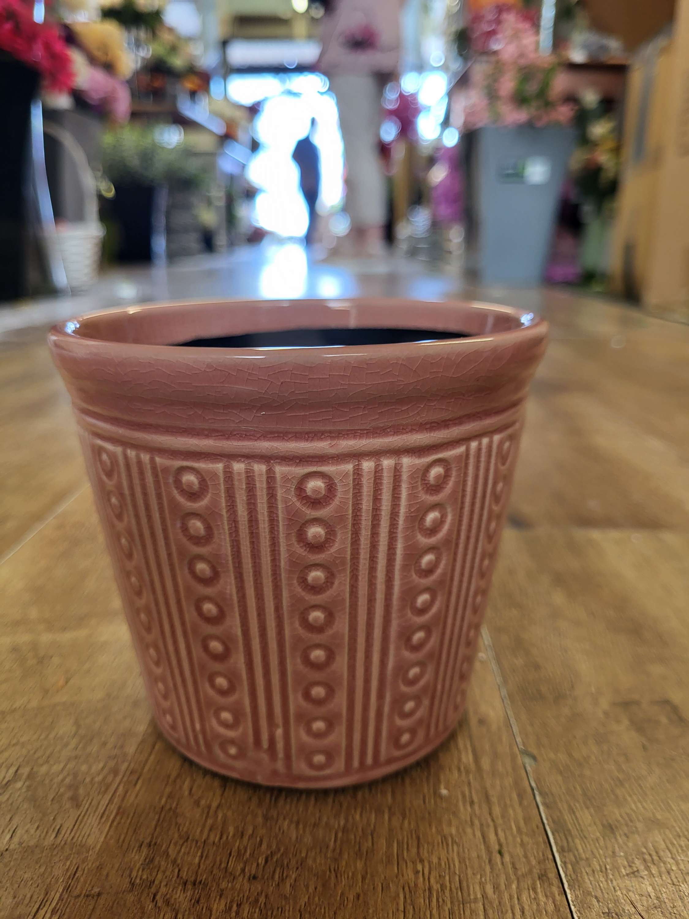 Ceramic pot  - pink - D12xH10.5cm image 0