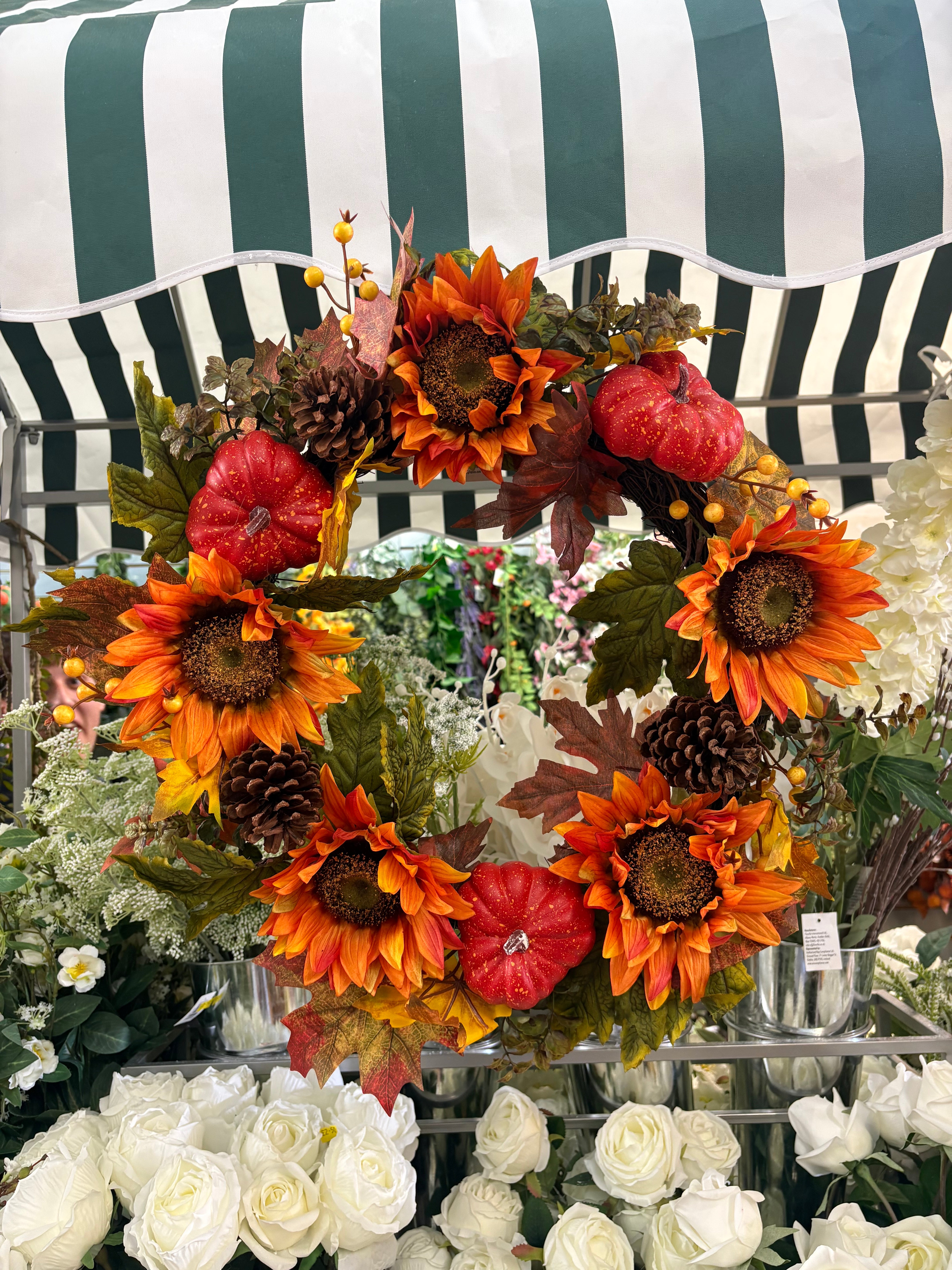 45cm Deluxe Autumnal Sunflower and pumpkin wreath