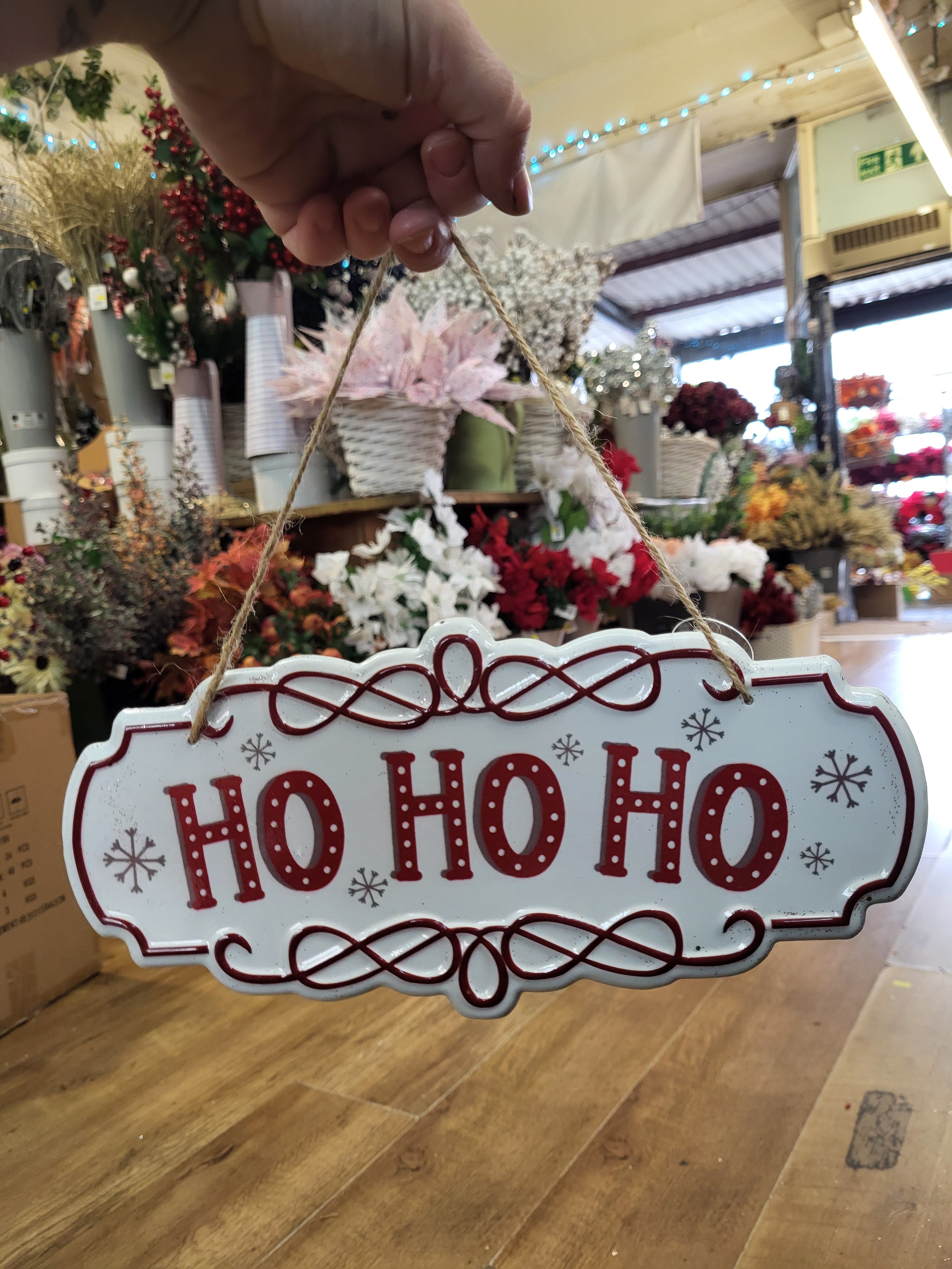 Hanging metal Ho Ho Ho sign image 0