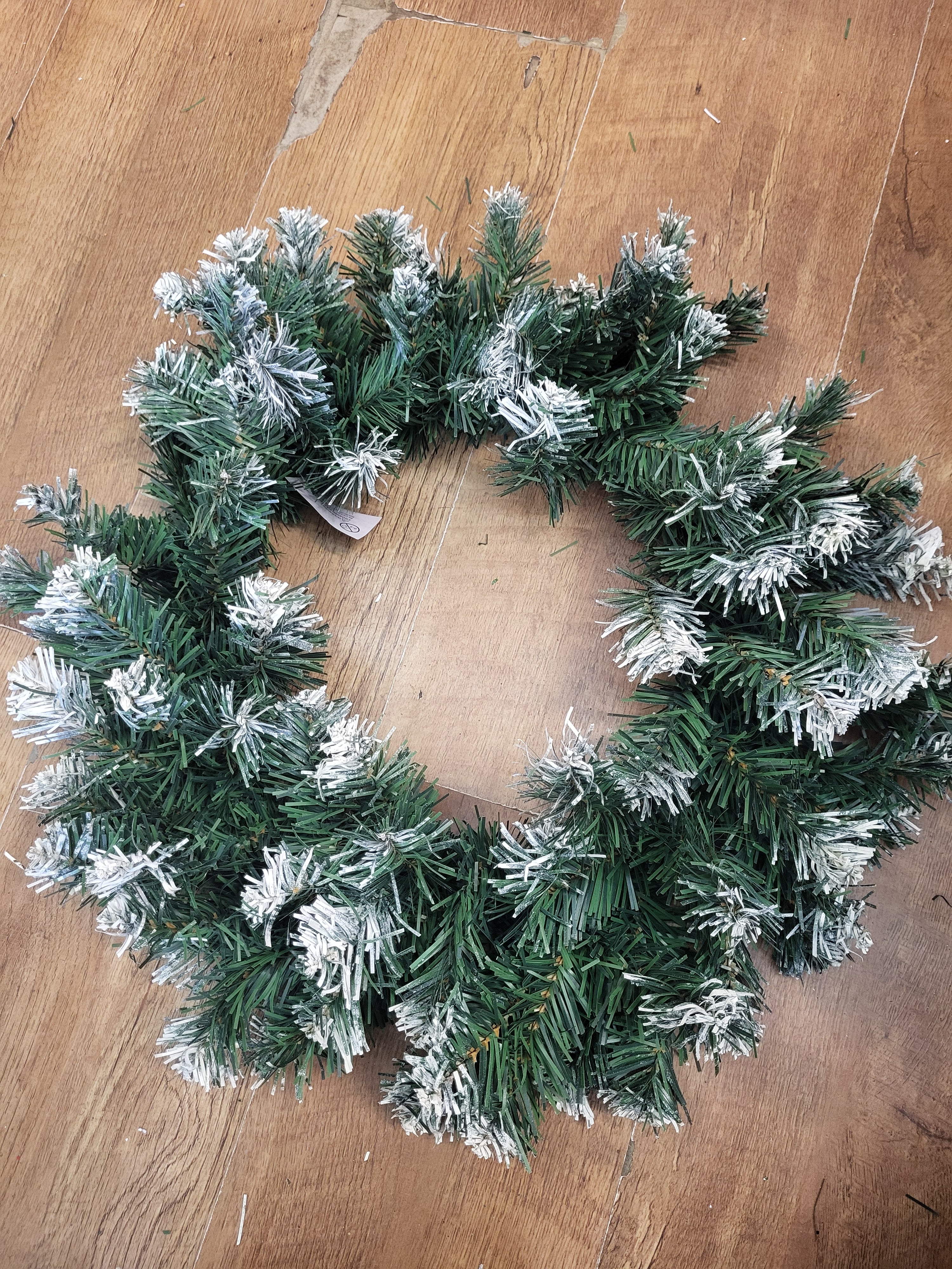 20" Snowy pine wreath image 0