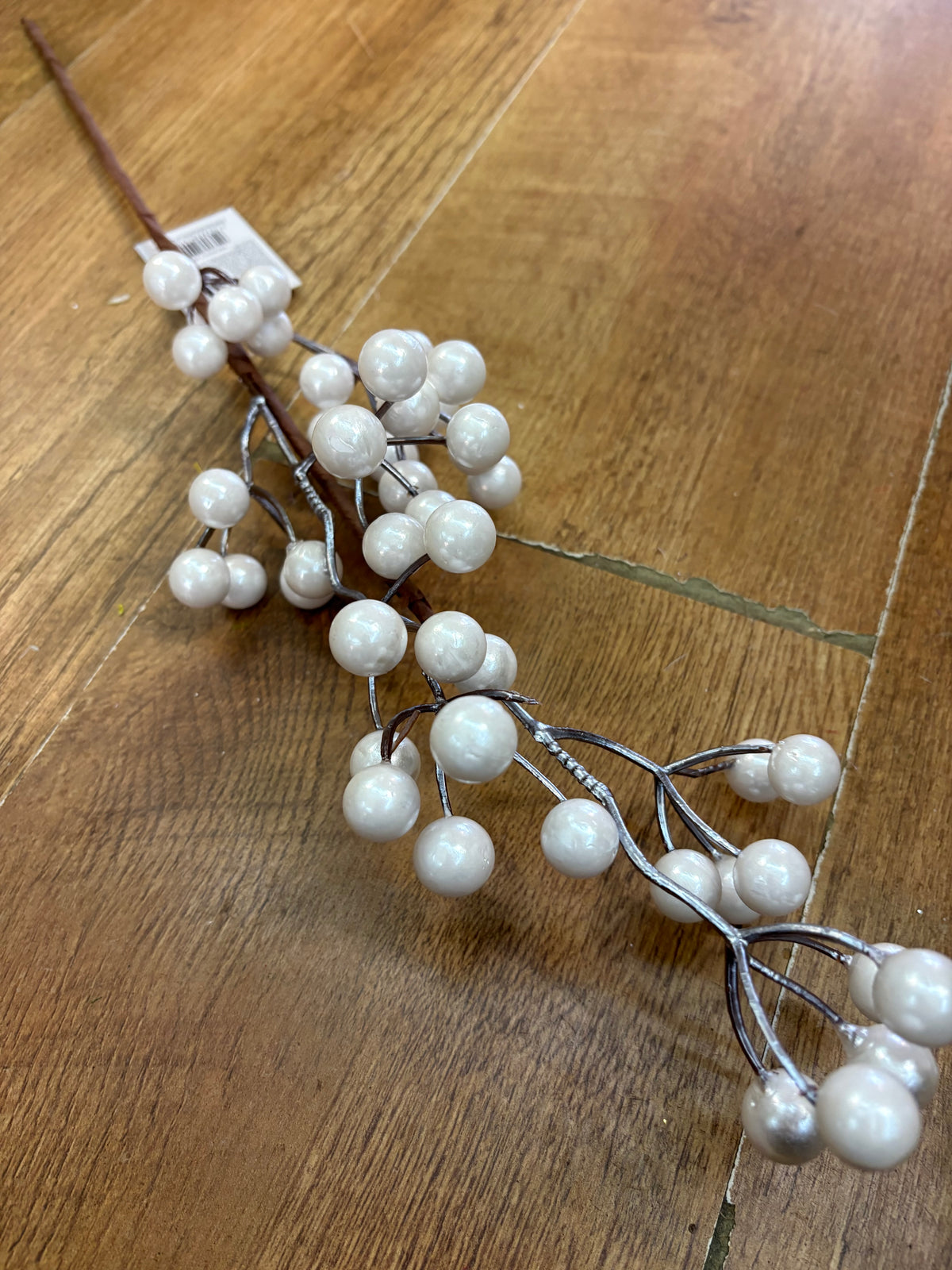 Long stem pearly white berry stem