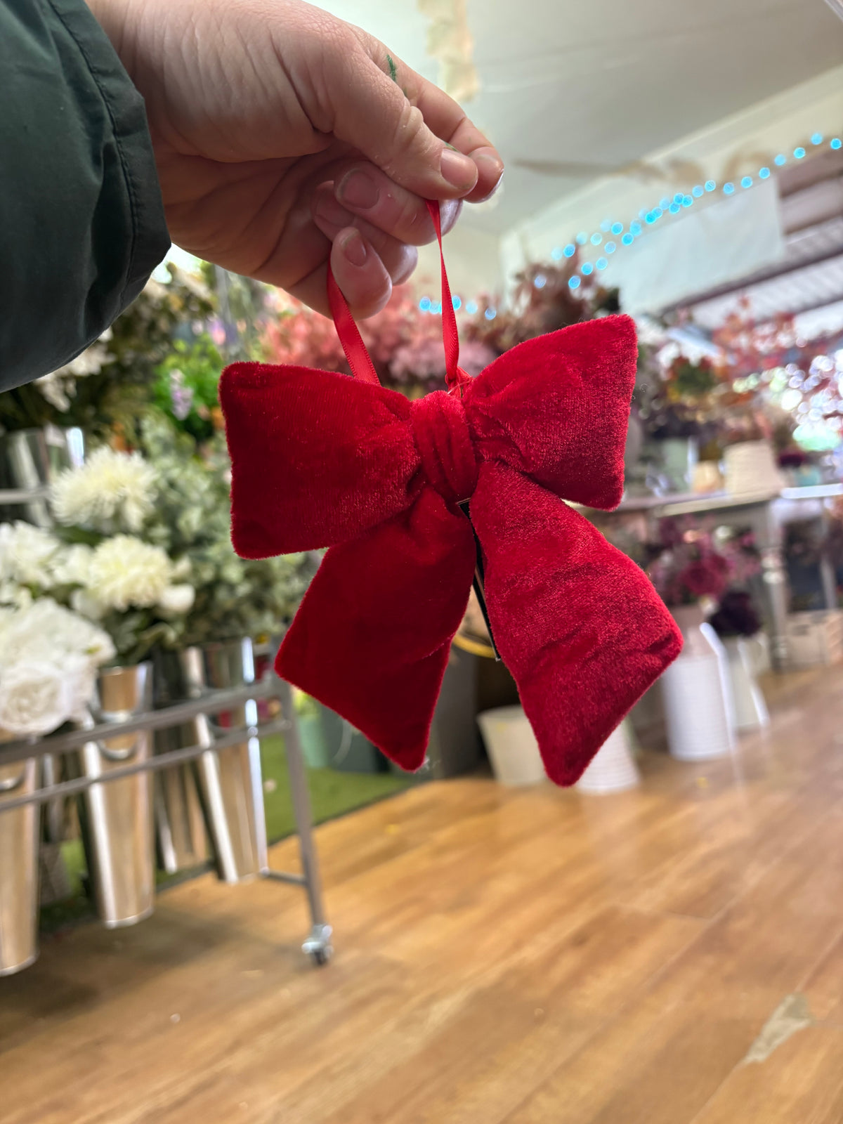 13x16cm hanging red velvet bow