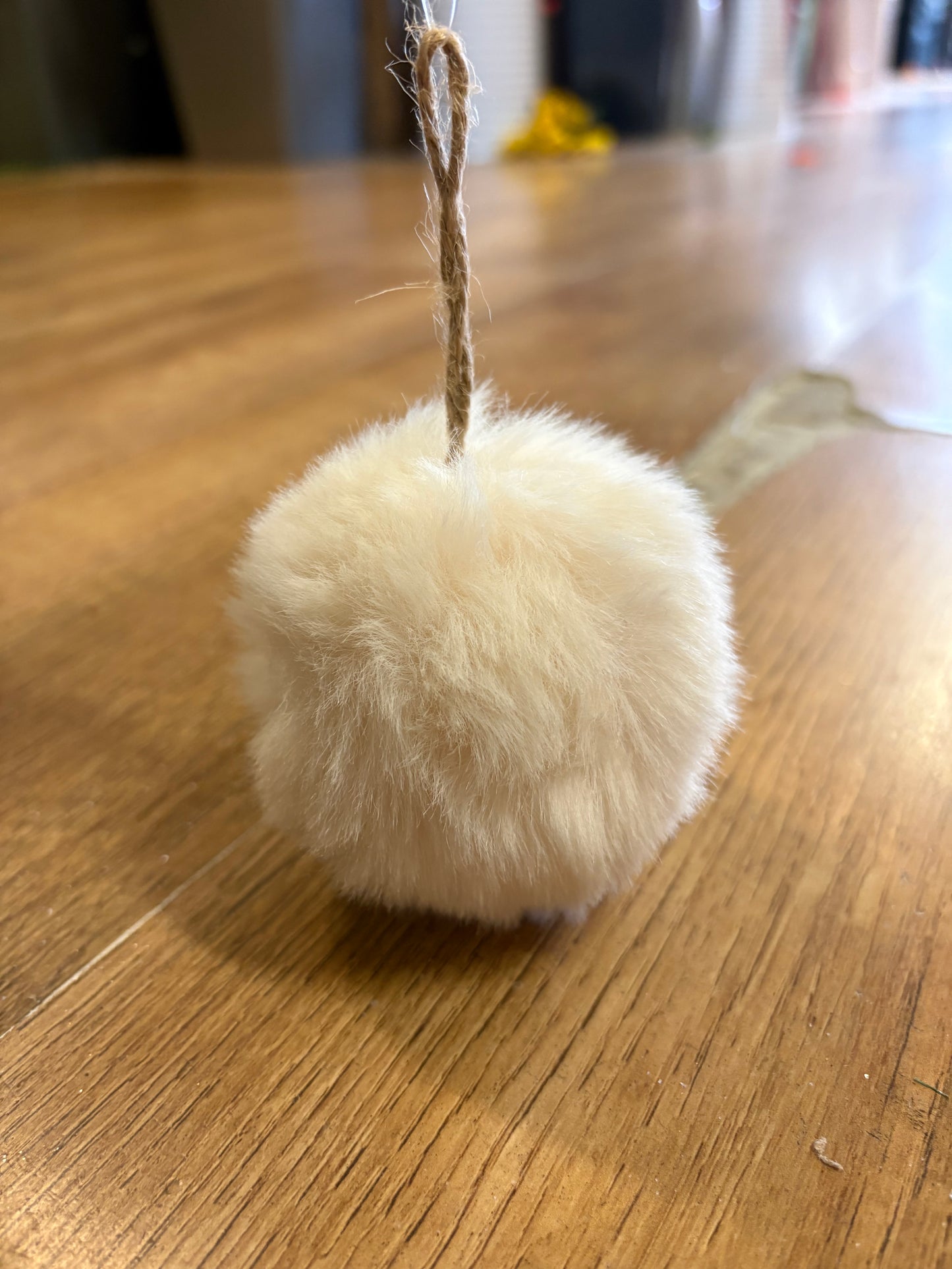 Small cream fluffy bauble