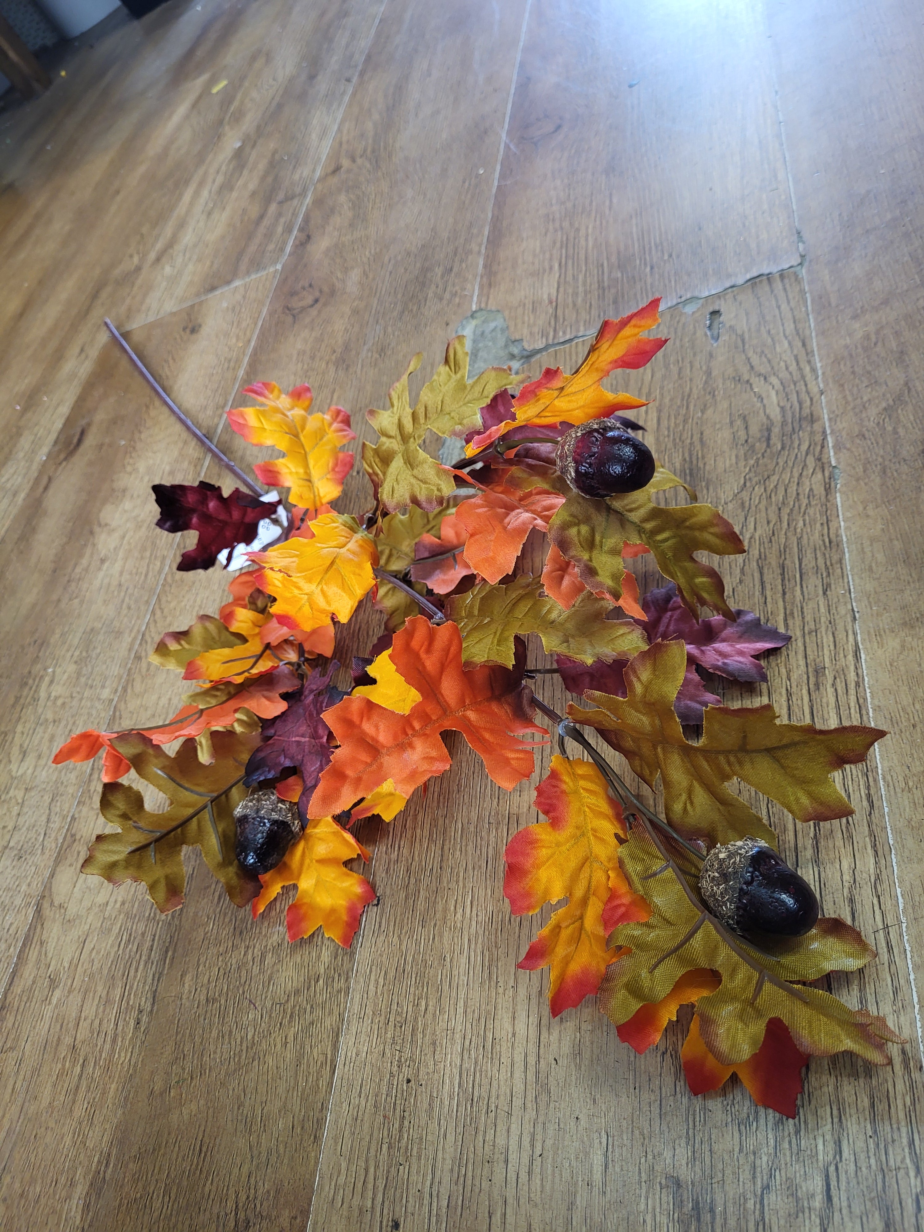 Long stem burgundy/green/orange acorn spray  image 2