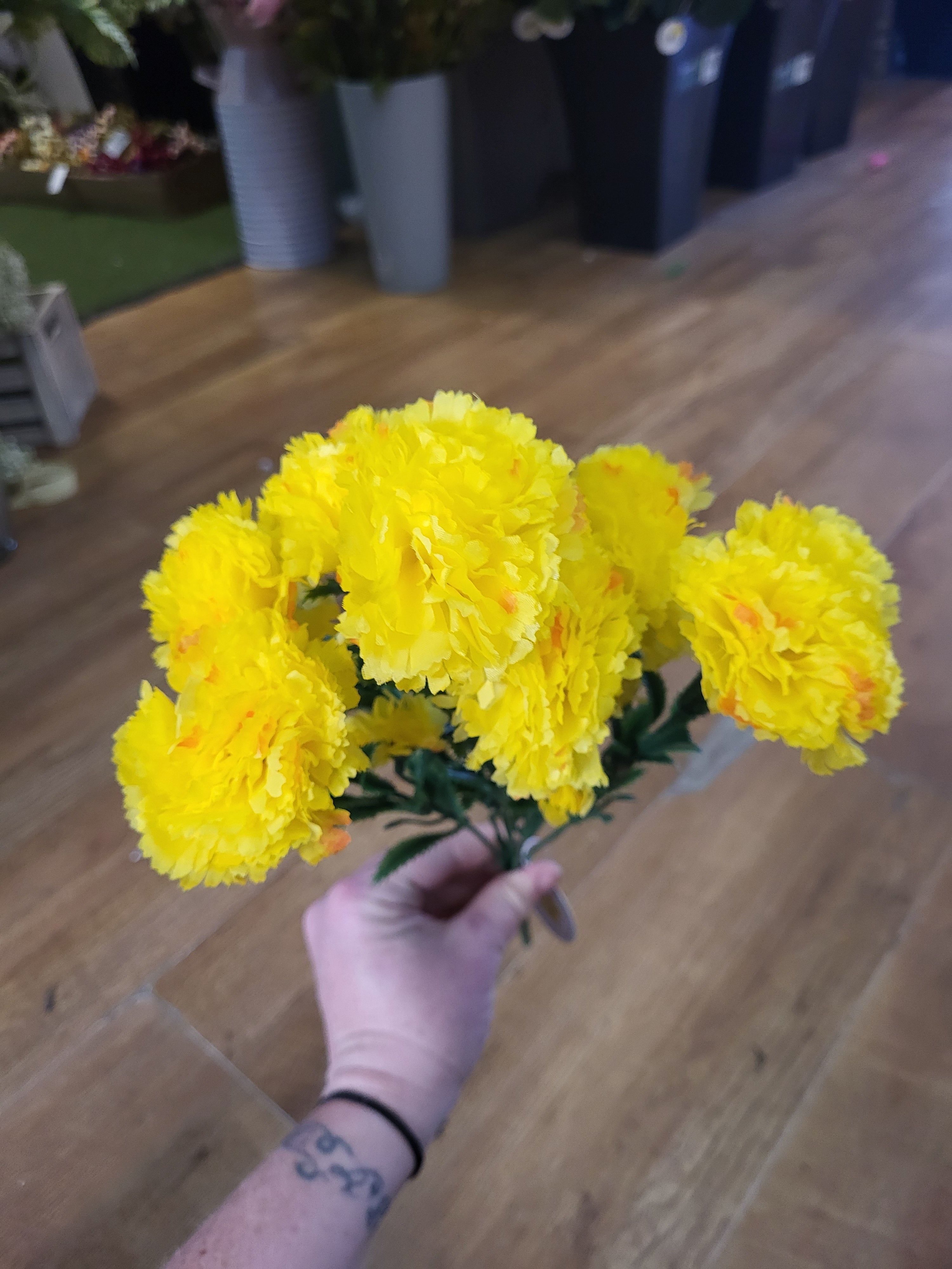 Big bunch of yellow carnations  image 3