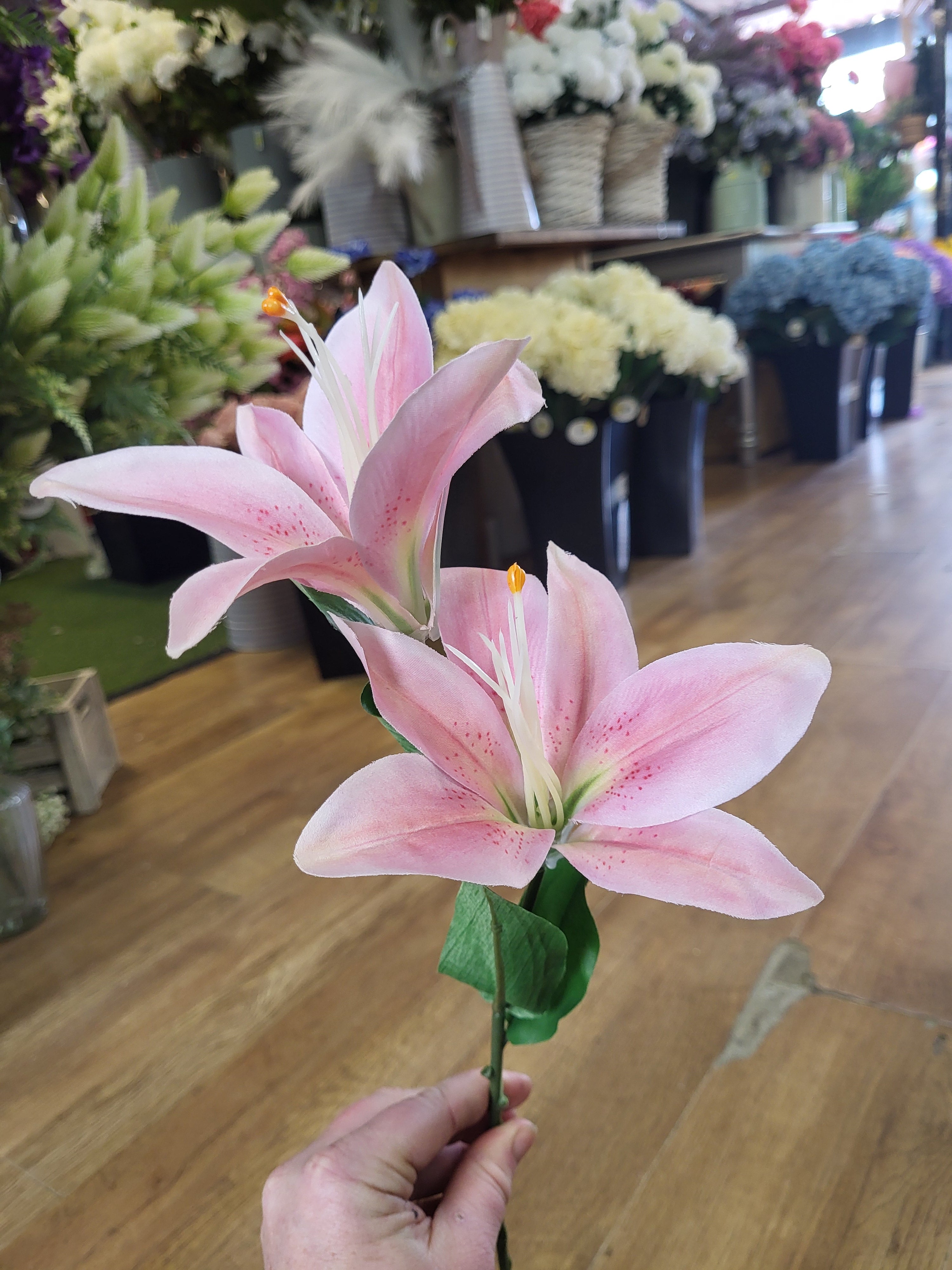Long stem pink lily spray  image 0