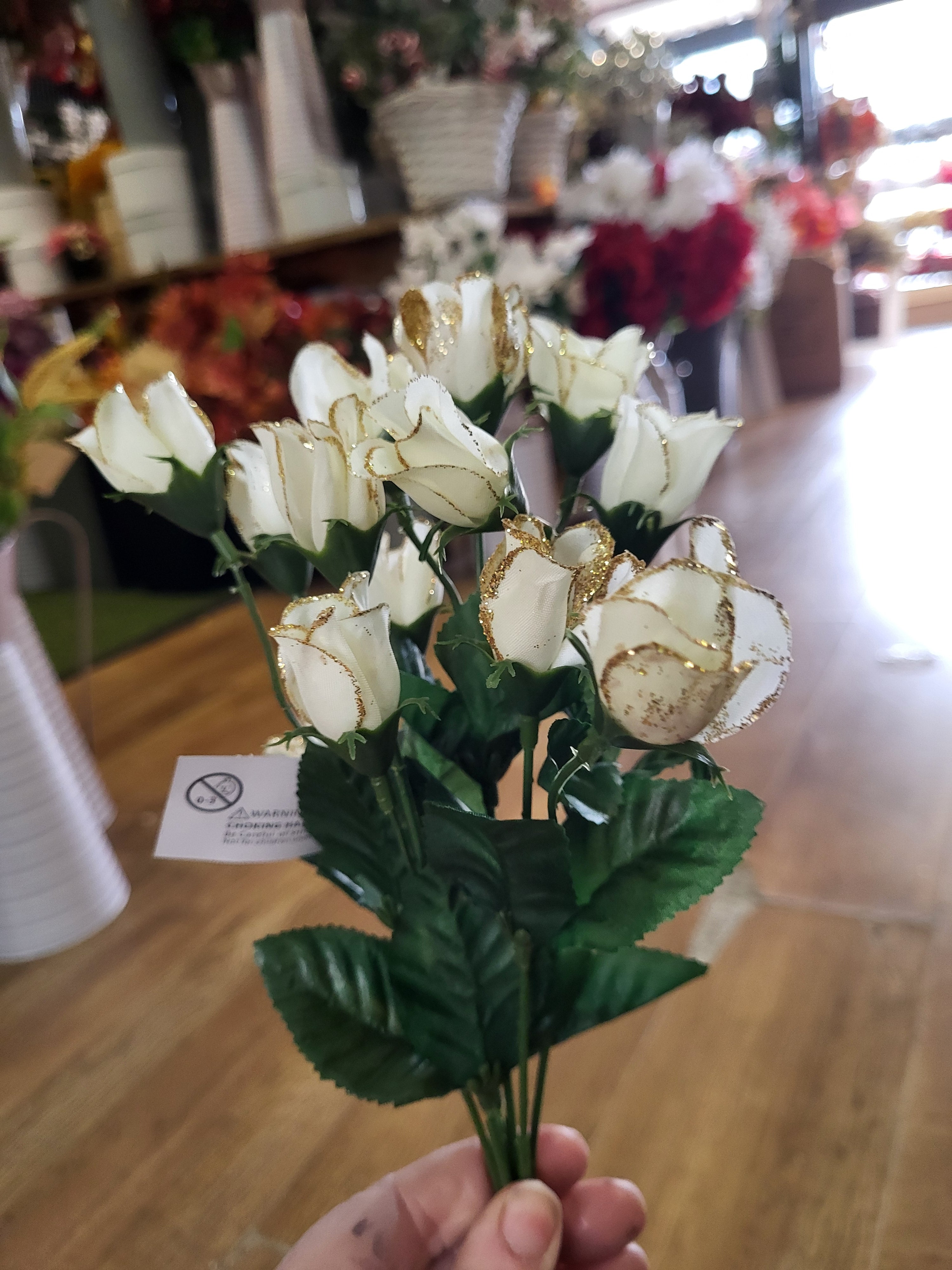 Glittered miniature rose bunches - 4 colours available image 8