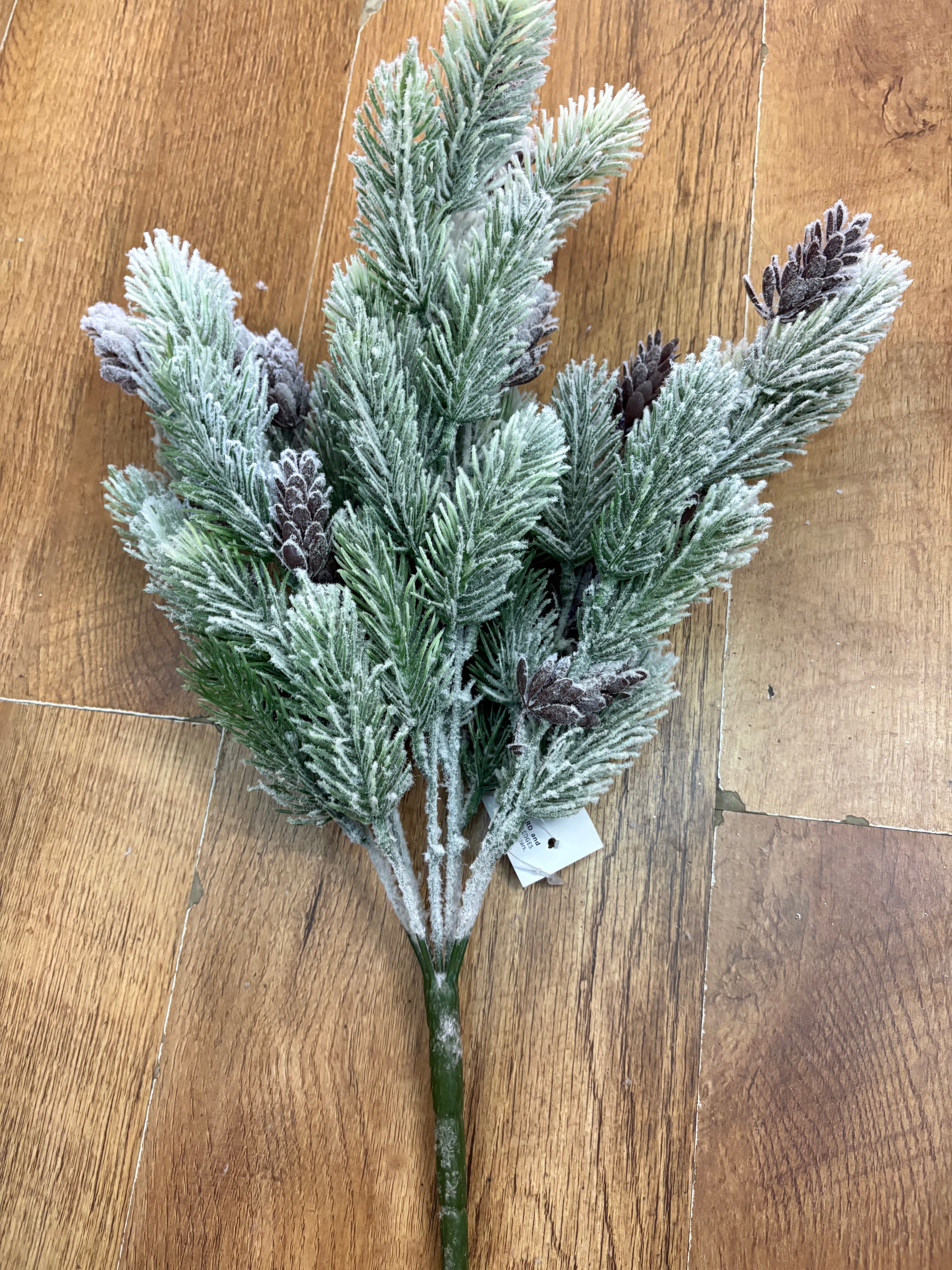 Large frosted pine and cone bunch