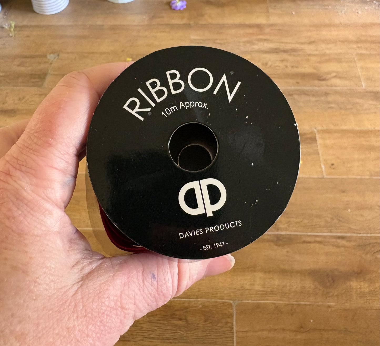 10m burgundy velvet 1cm (10mm) ribbon