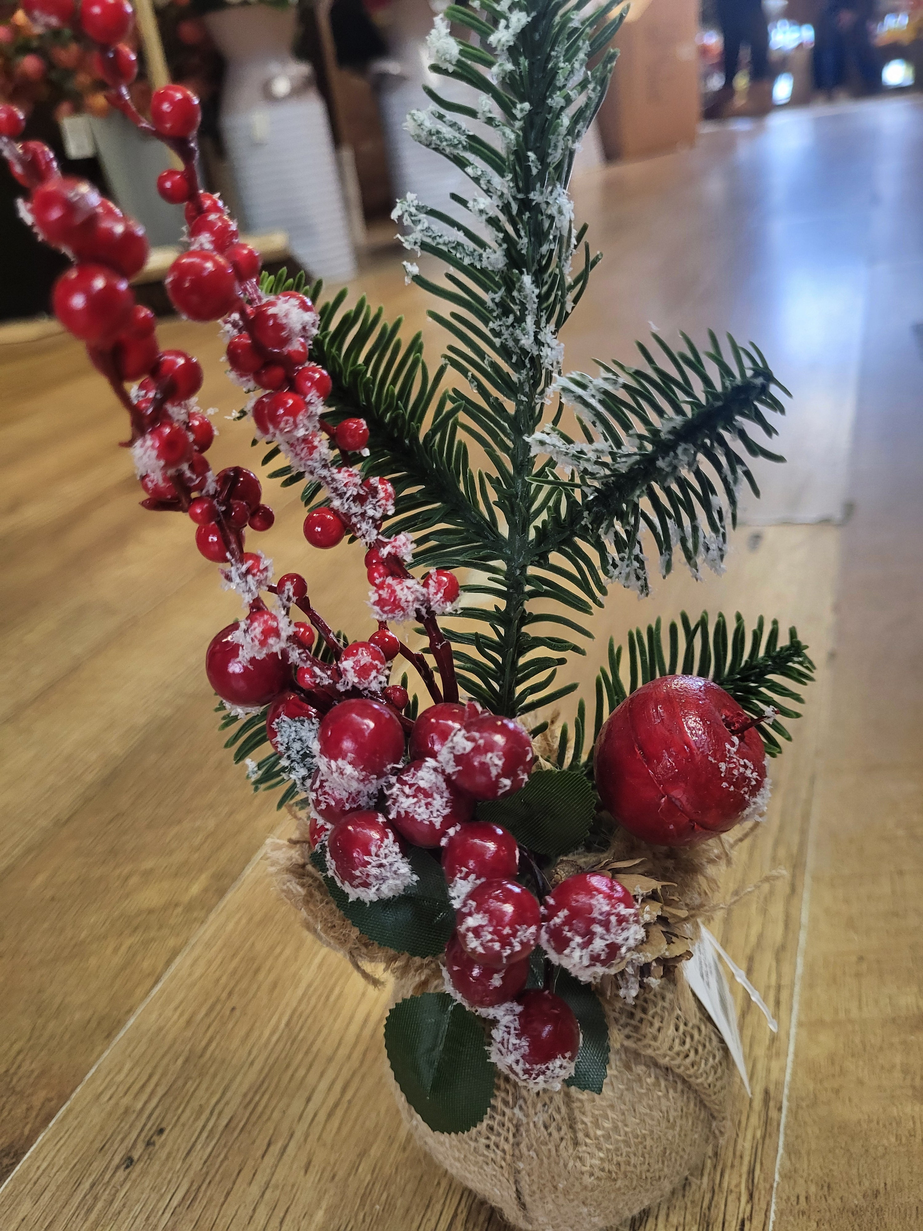 Berries and foliage in burlap - 2 styles available image 4
