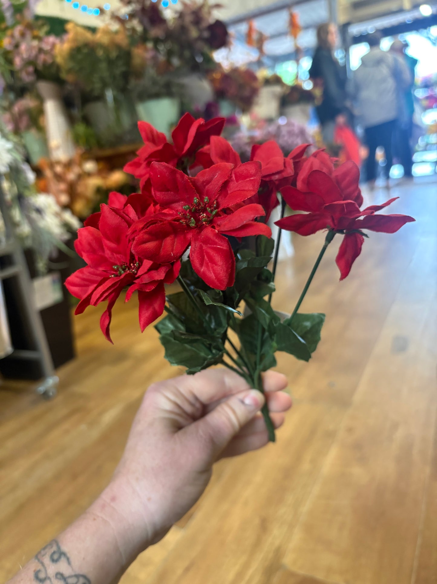 Mini poinsettia bunch - 4 colours available