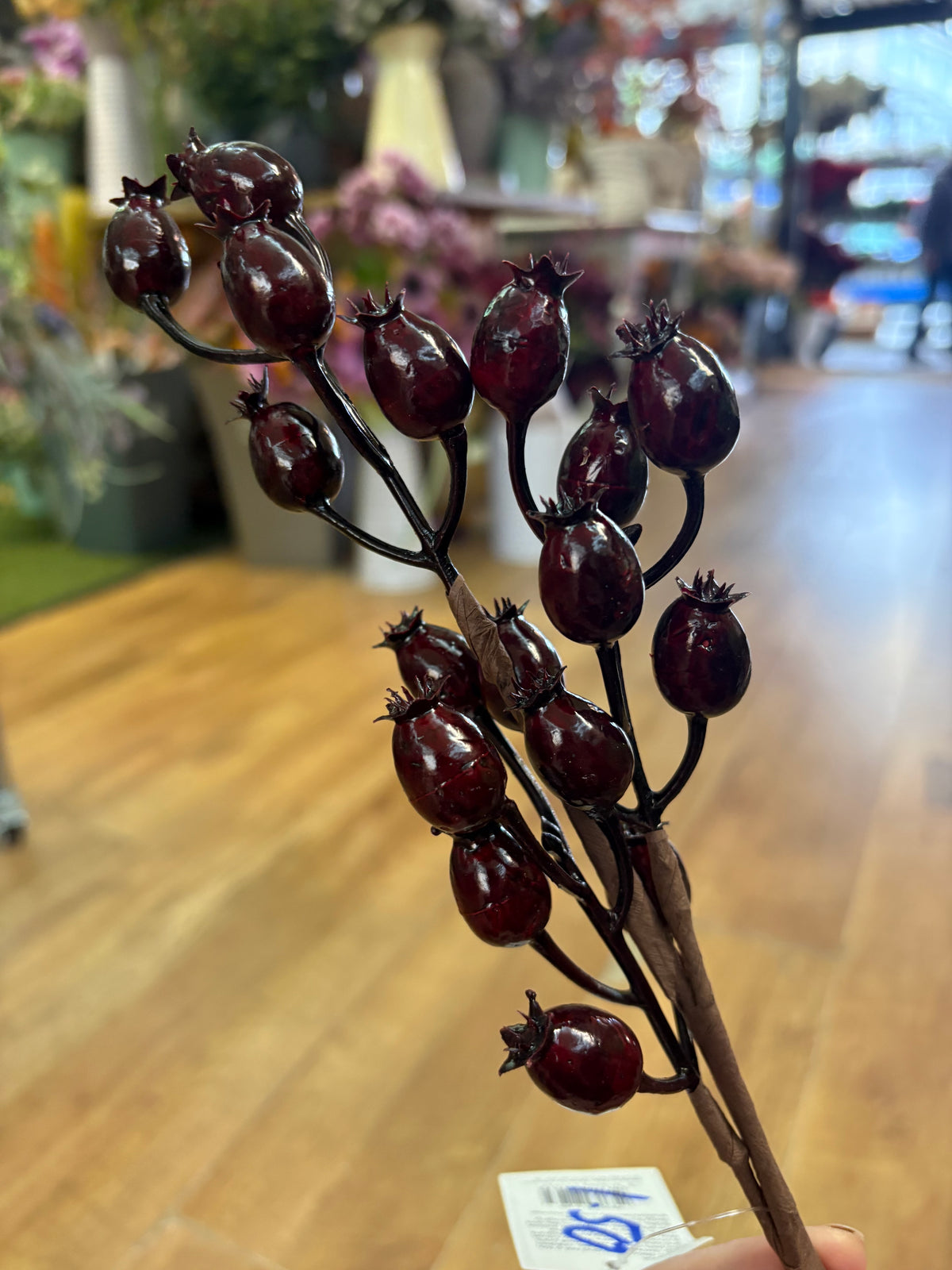 Deep burgundy rose hip pick