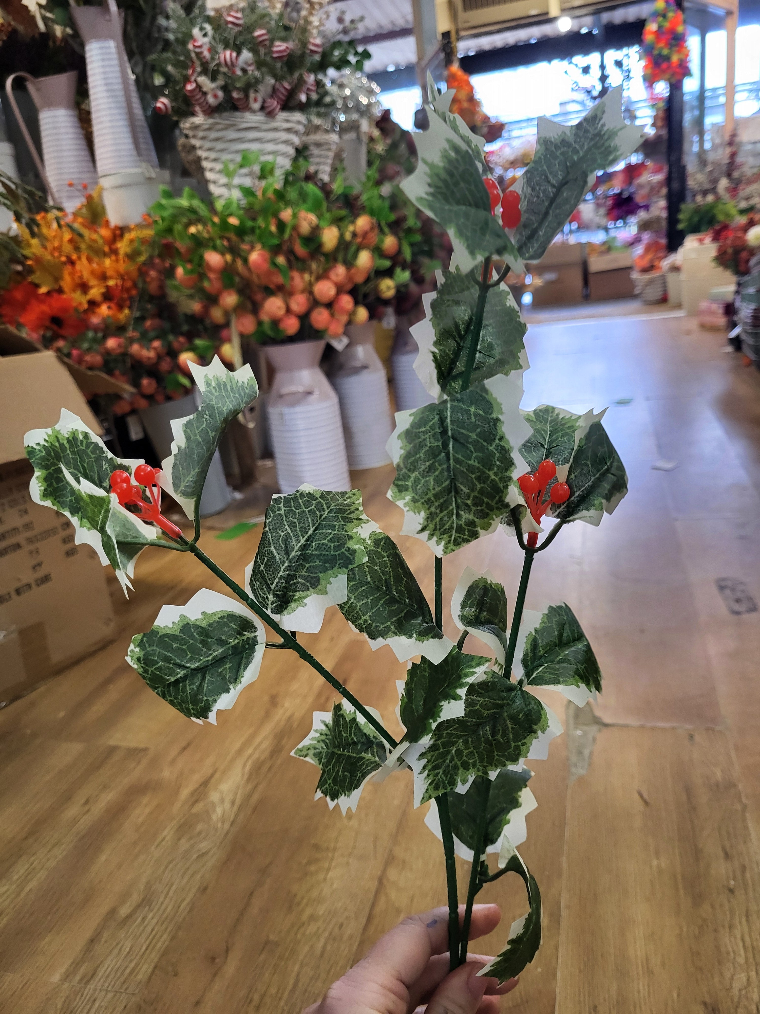 Long stem Holly - 2 colours available image 1