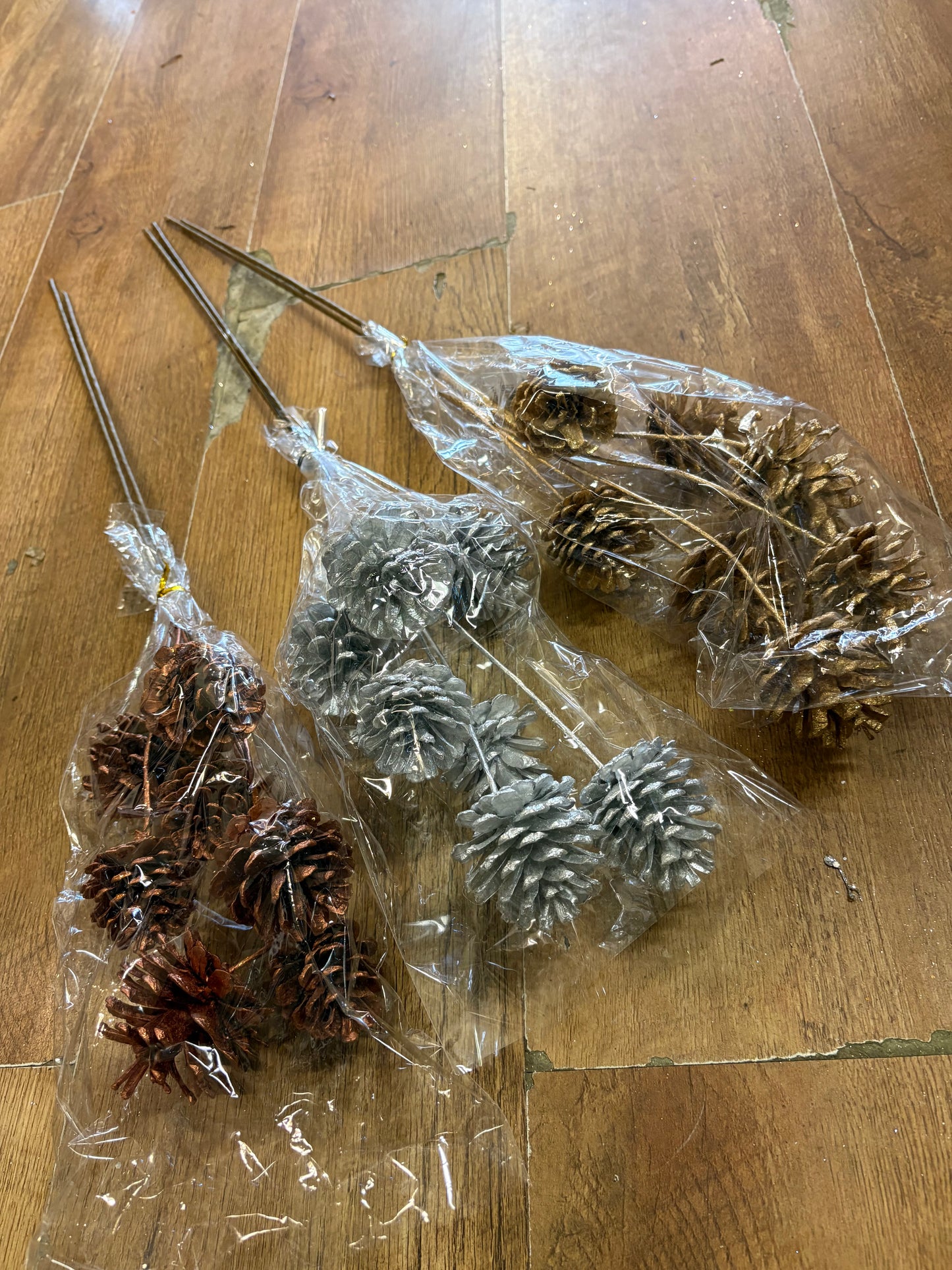 long stem glittered cones - 3 colours available
