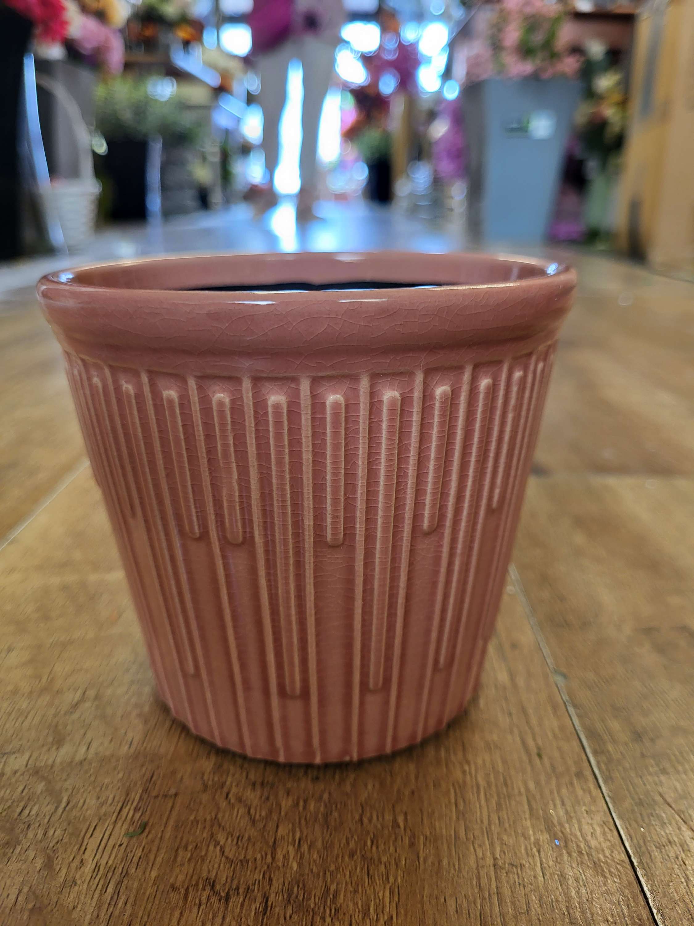Ceramic pot - pink - D12xH10.5cm image 0