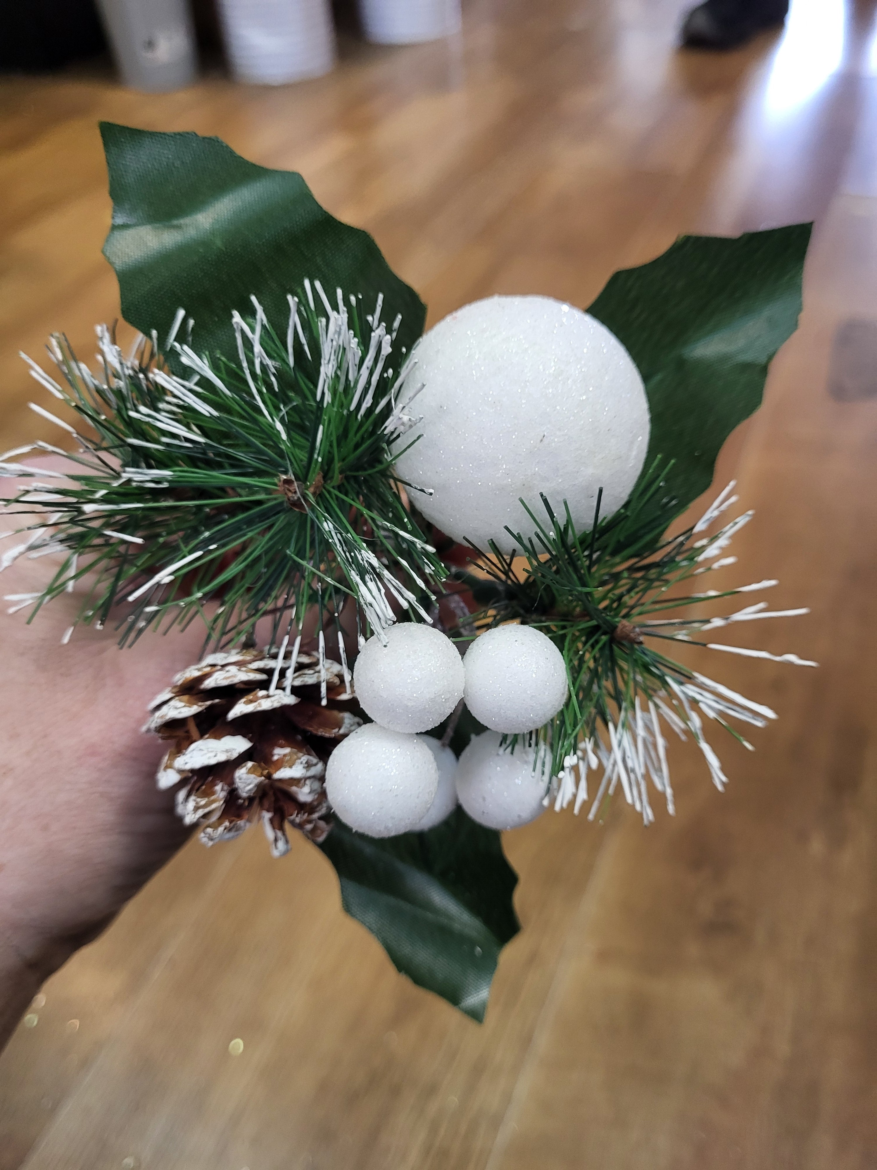 White glitter balls pick  image 1