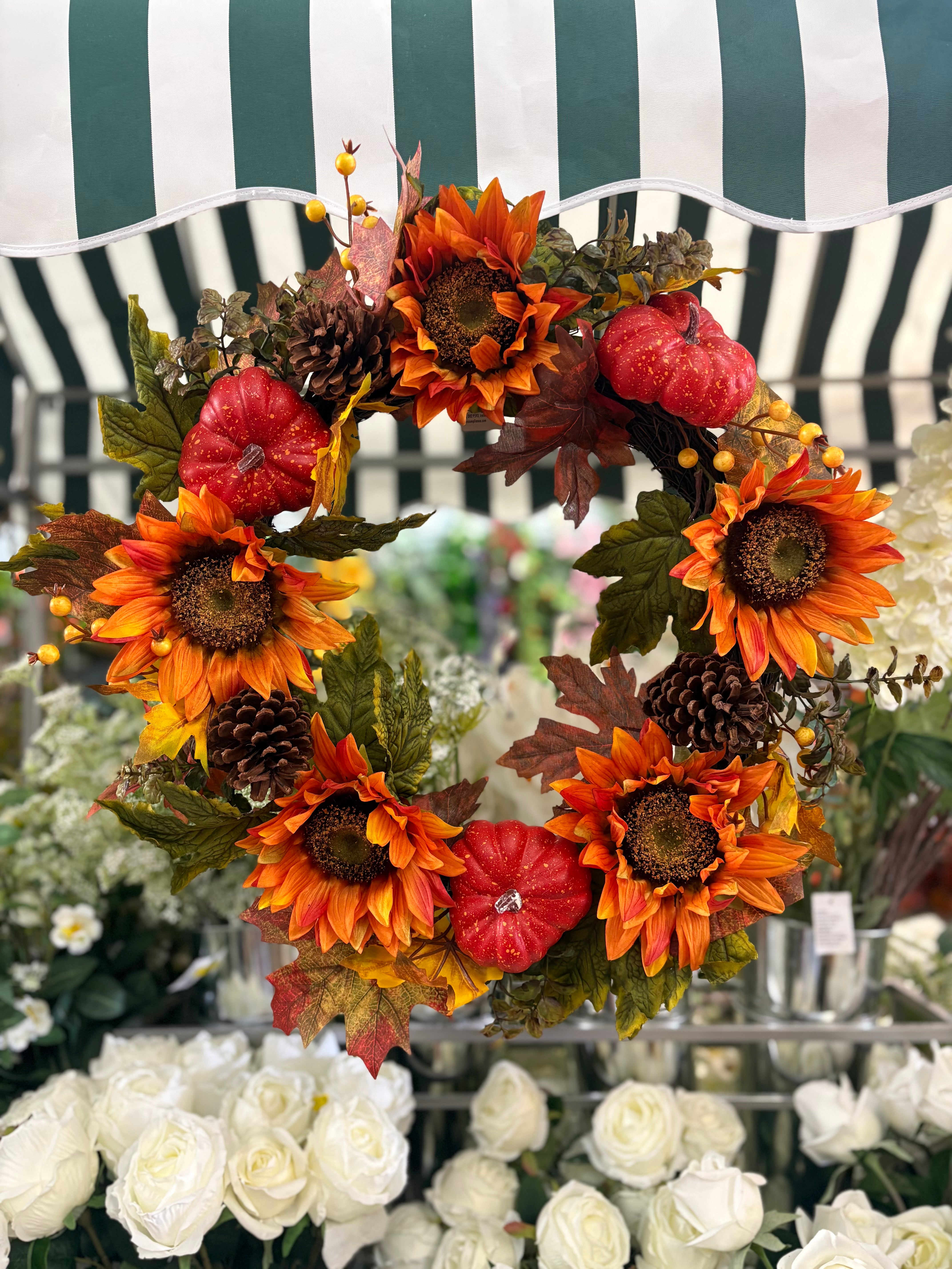 45cm Deluxe Autumnal Sunflower and pumpkin wreath