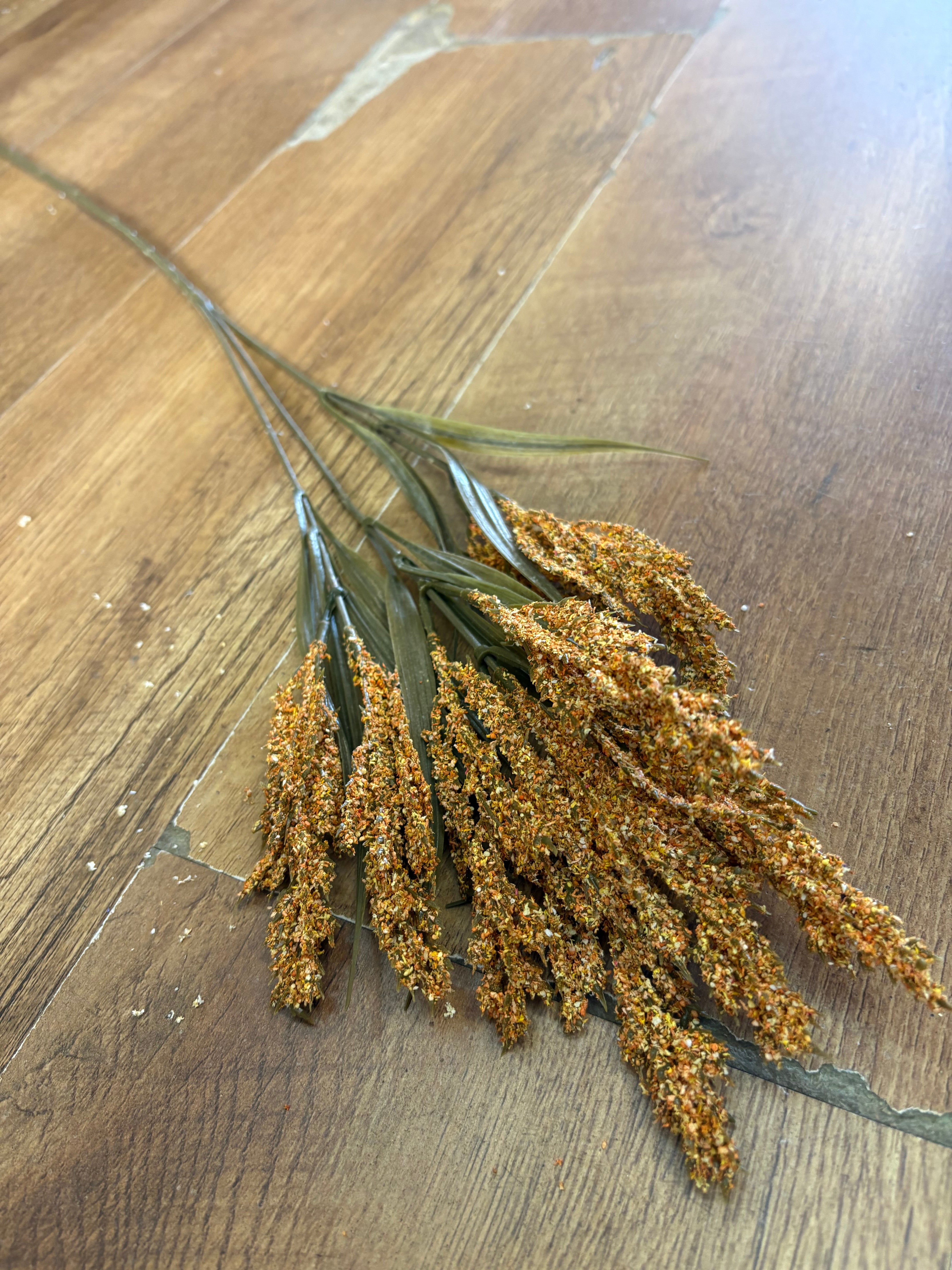 Long stem orange autumn heather spray