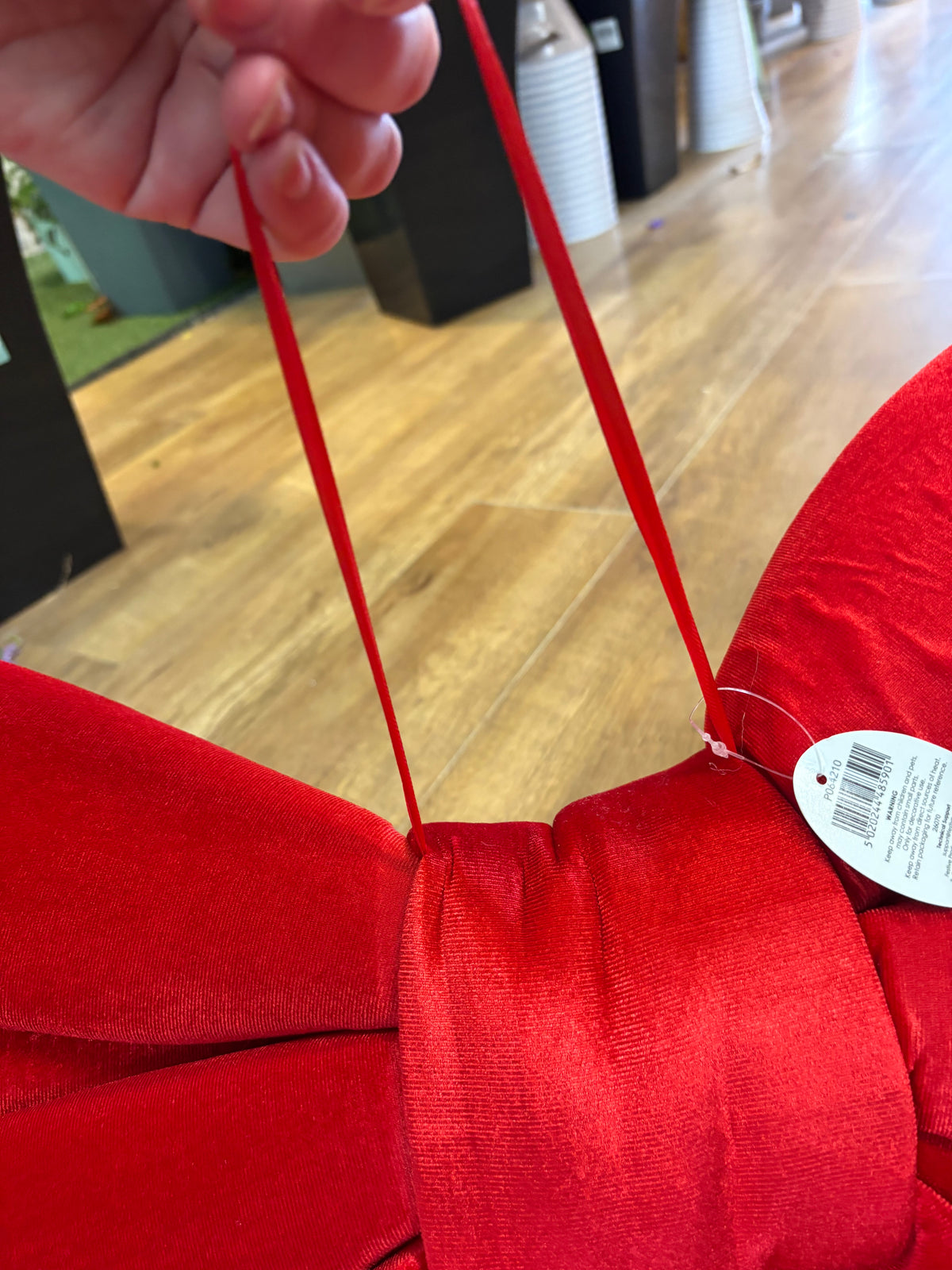 Giant 92cm Red Velvet Christmas Bow