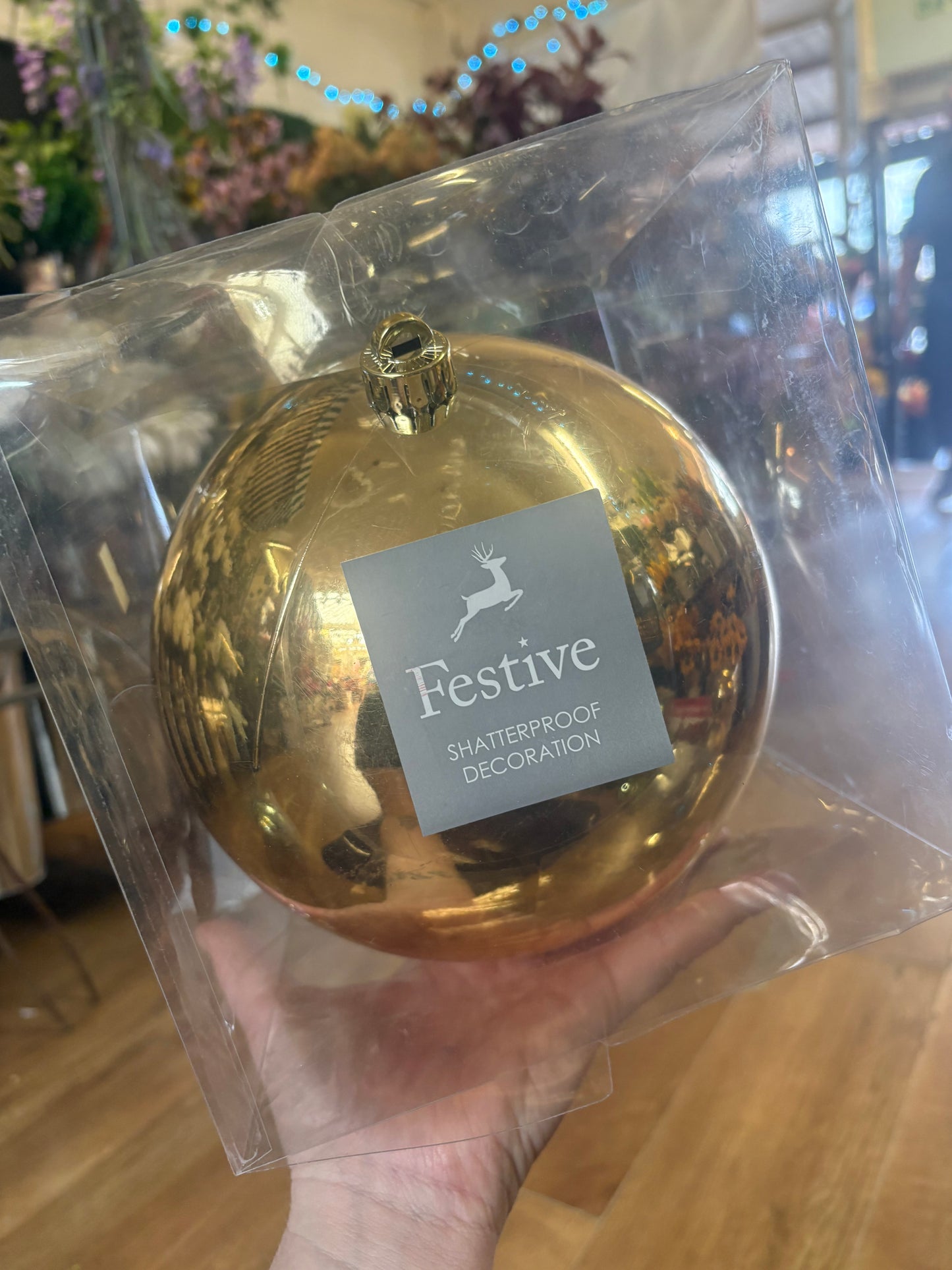 Large 20cm gold bauble