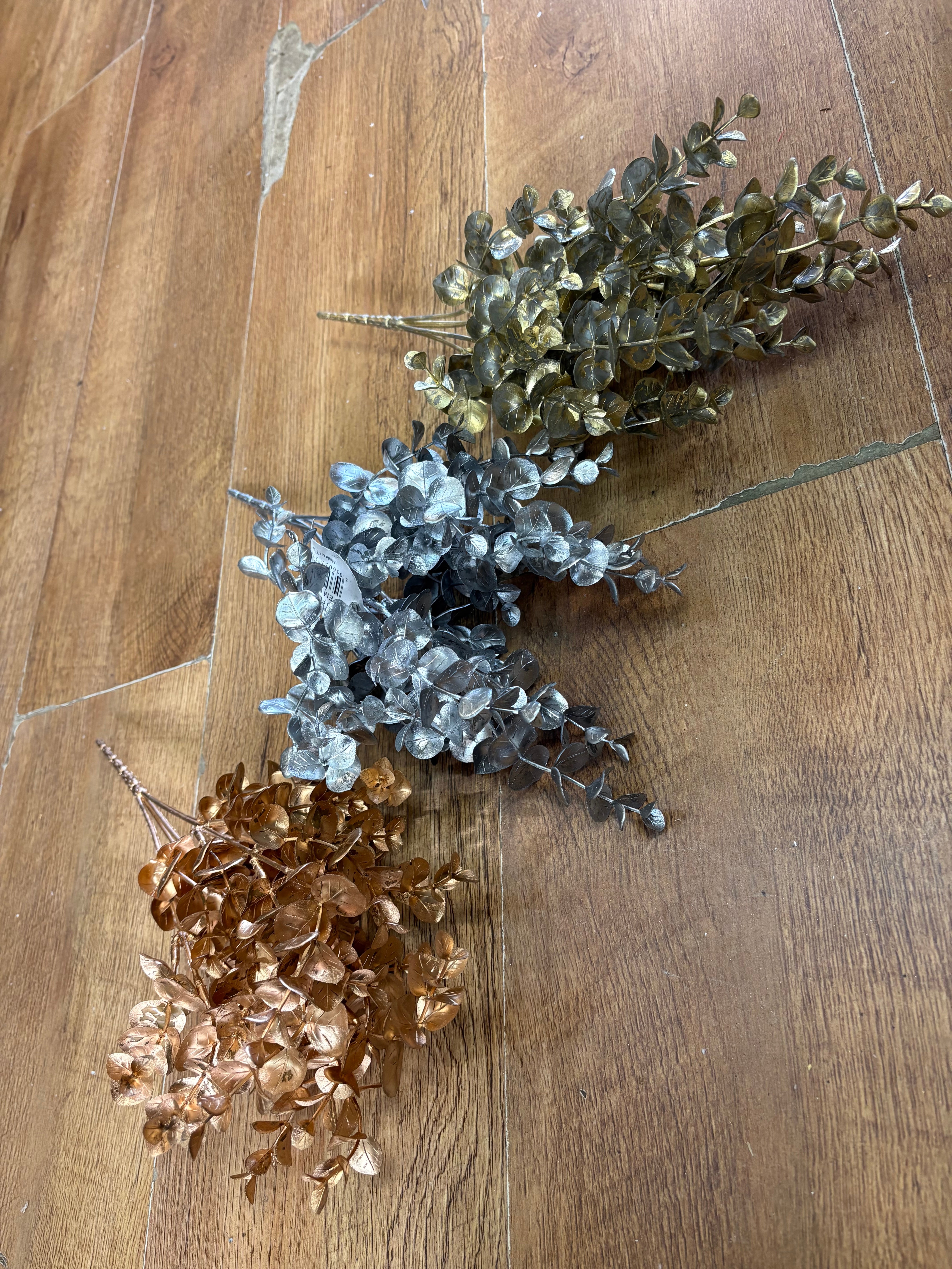 Metallic eucalyptus bunch - 3 colours available